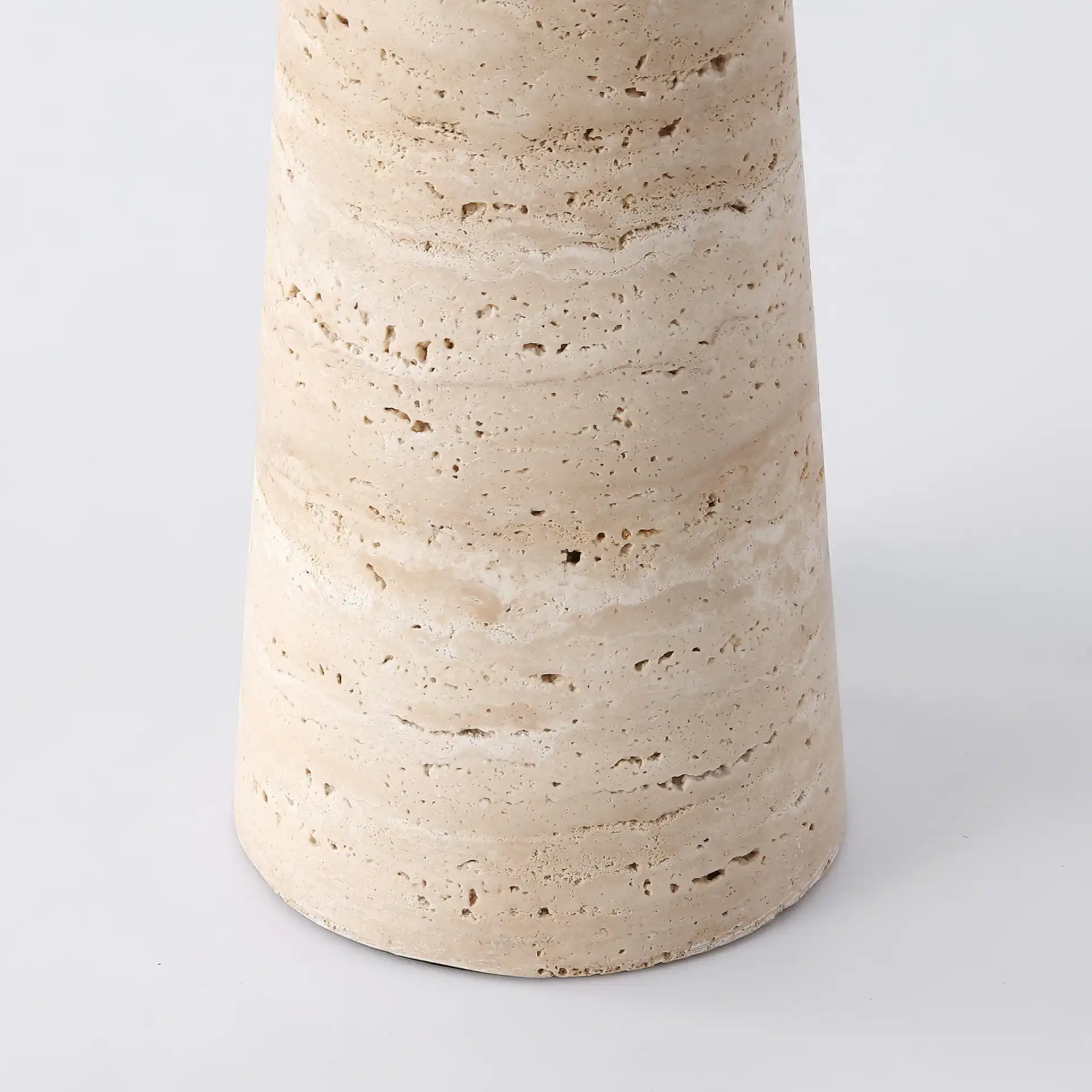 Dante Travertine Table Lamp in Travertine / White in a styled room