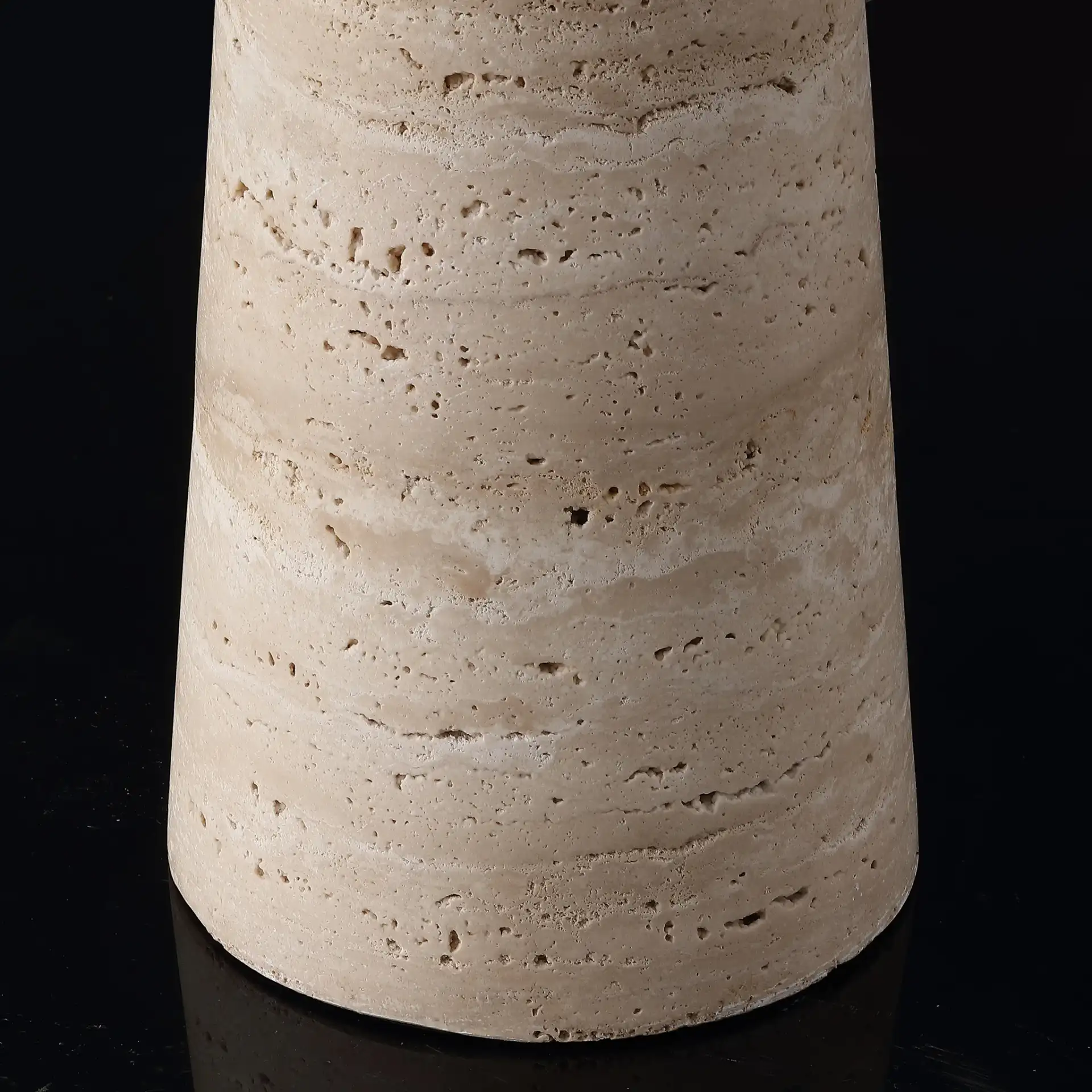 Dante Travertine Table Lamp in Travertine / White in a styled room