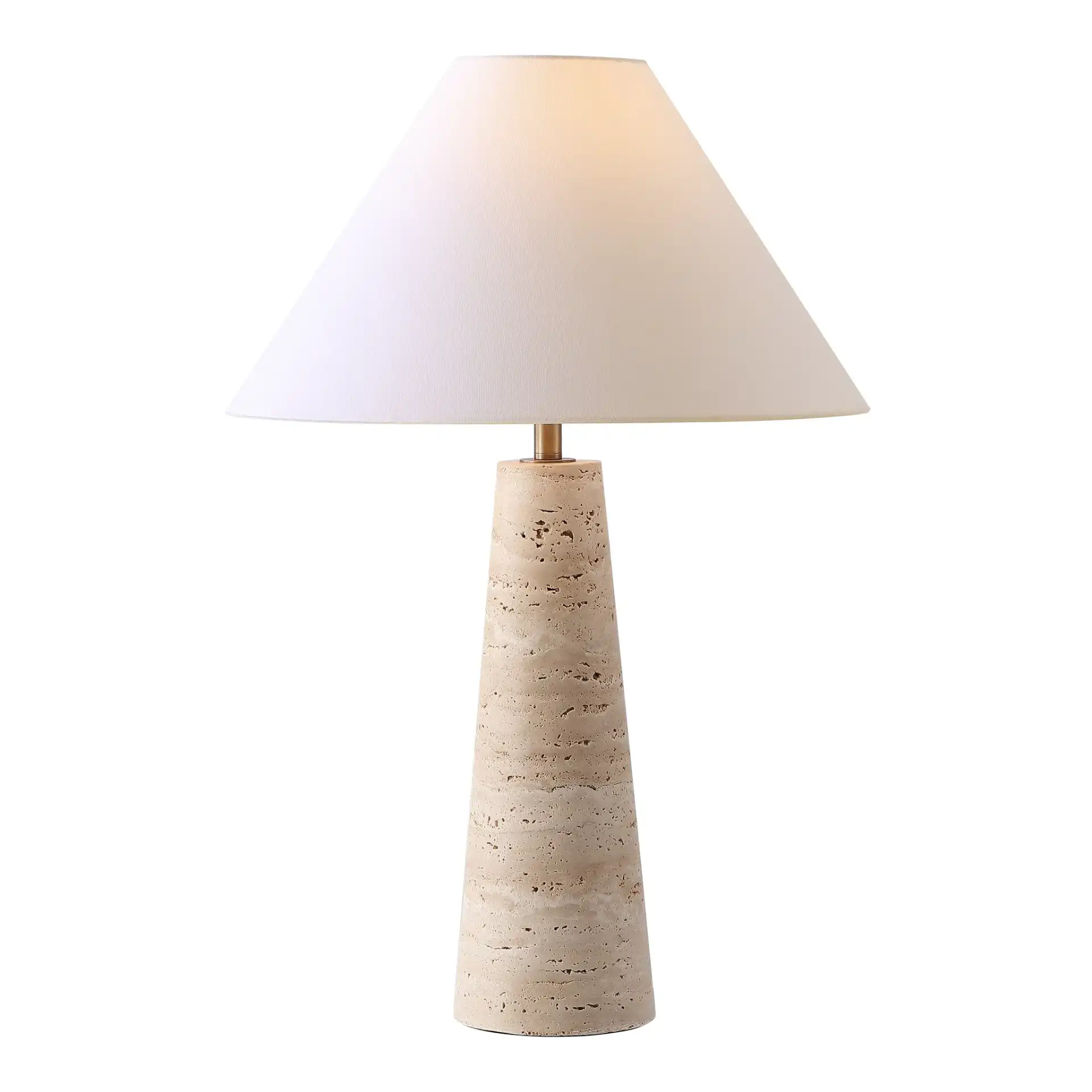 Dante Travertine Table Lamp in Travertine / White
