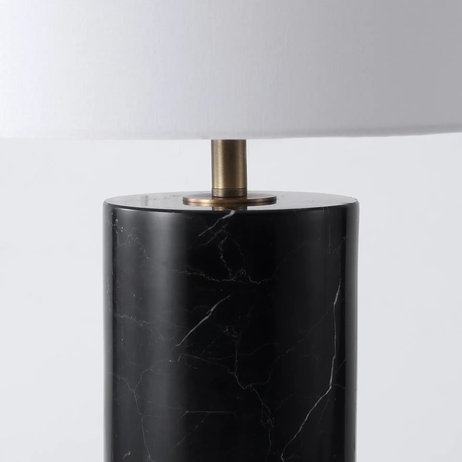 Hilary Marble Table Lamp in Black / White in a styled room
