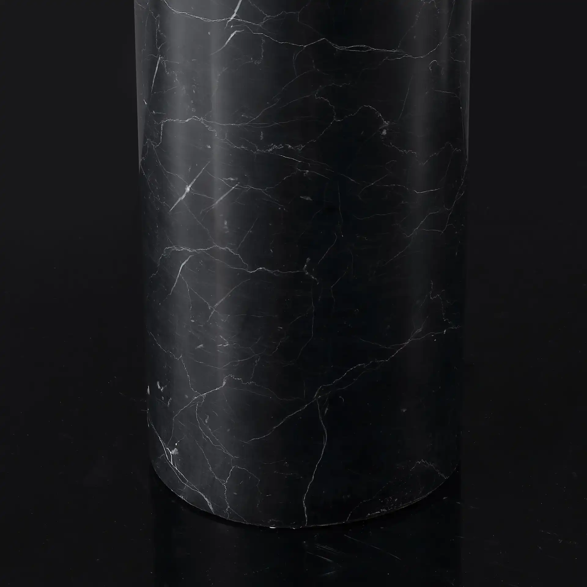 Hilary Marble Table Lamp in Black / White in a styled room