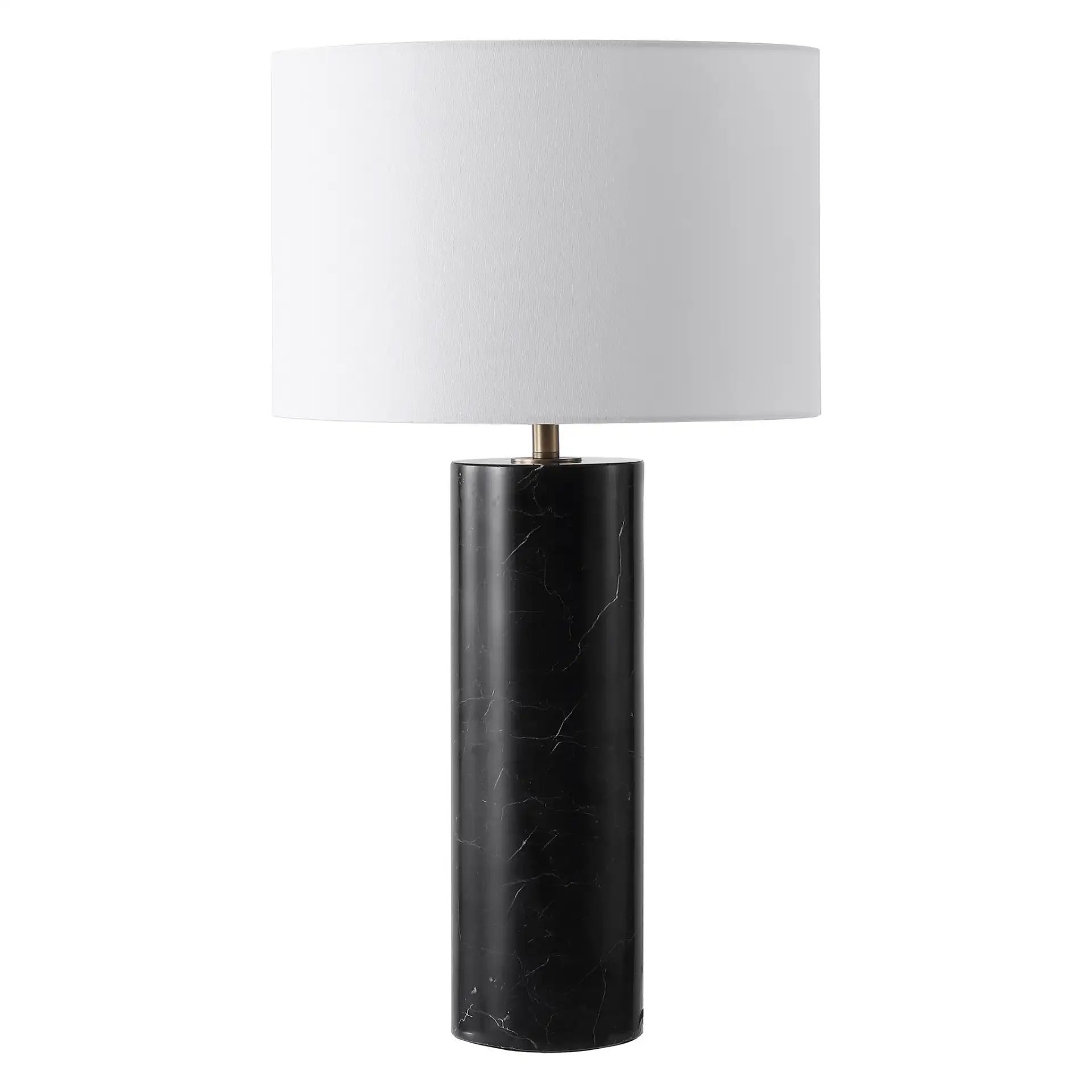 Hilary Marble Table Lamp in Black / White, detail view