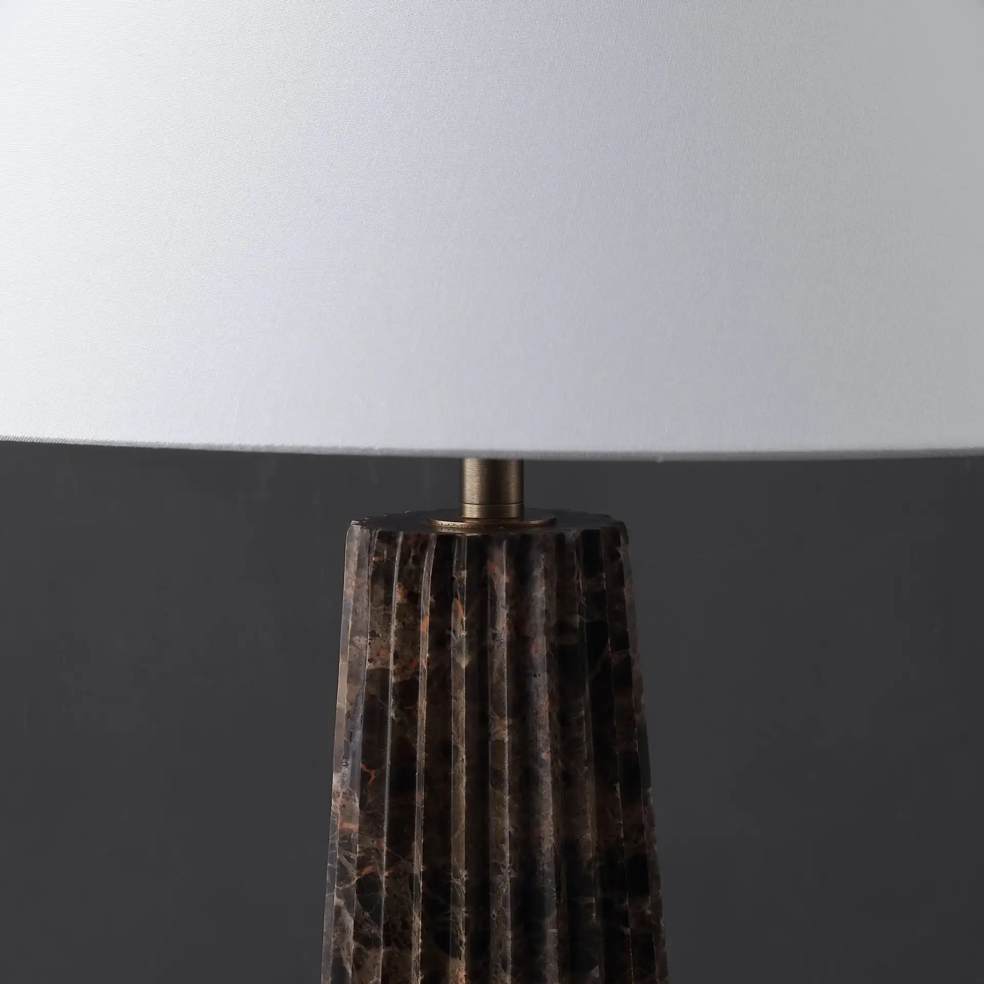 Tashalyn Marble Table Lamp in Dark Grey / White in a styled room