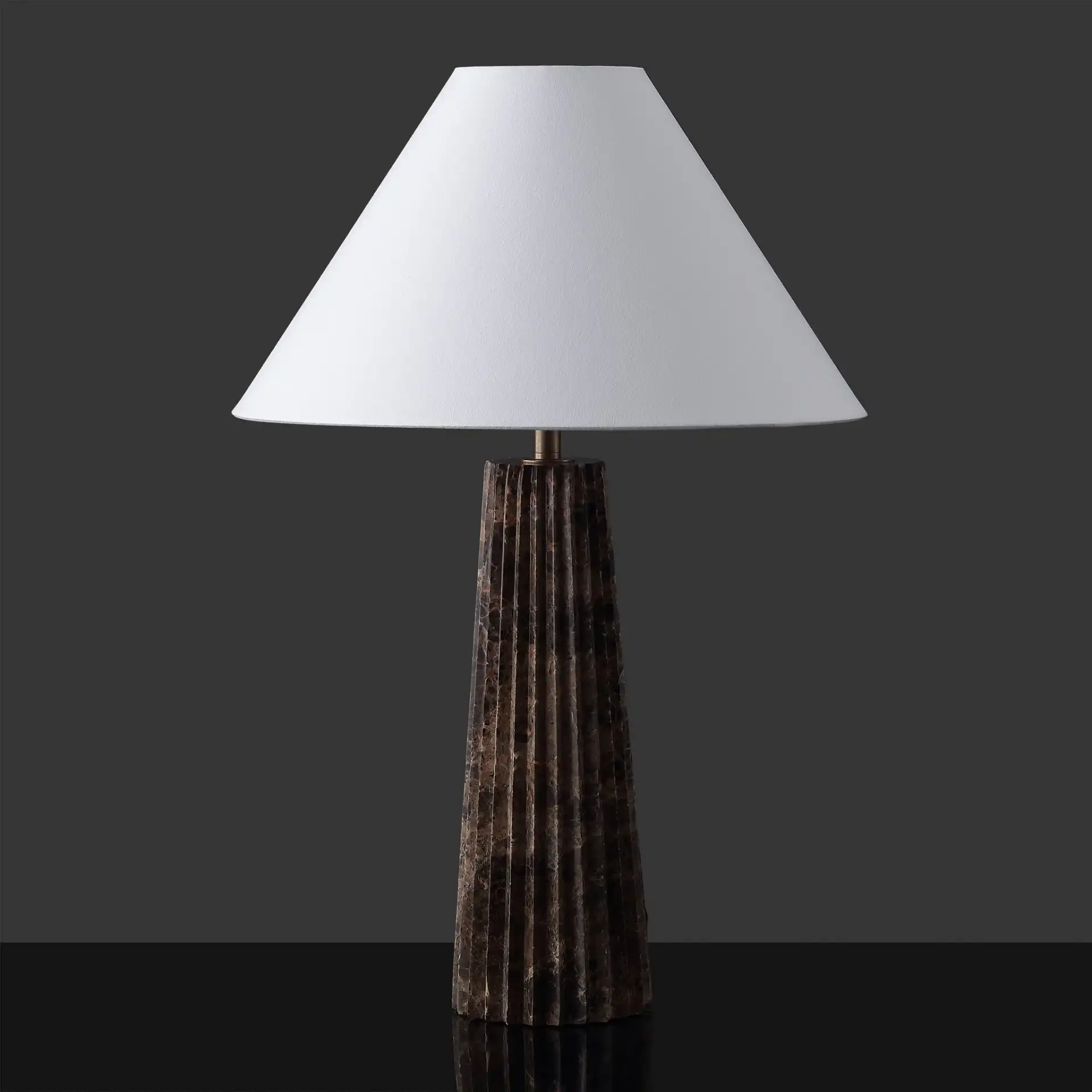 Tashalyn Marble Table Lamp in Dark Grey / White, detail view
