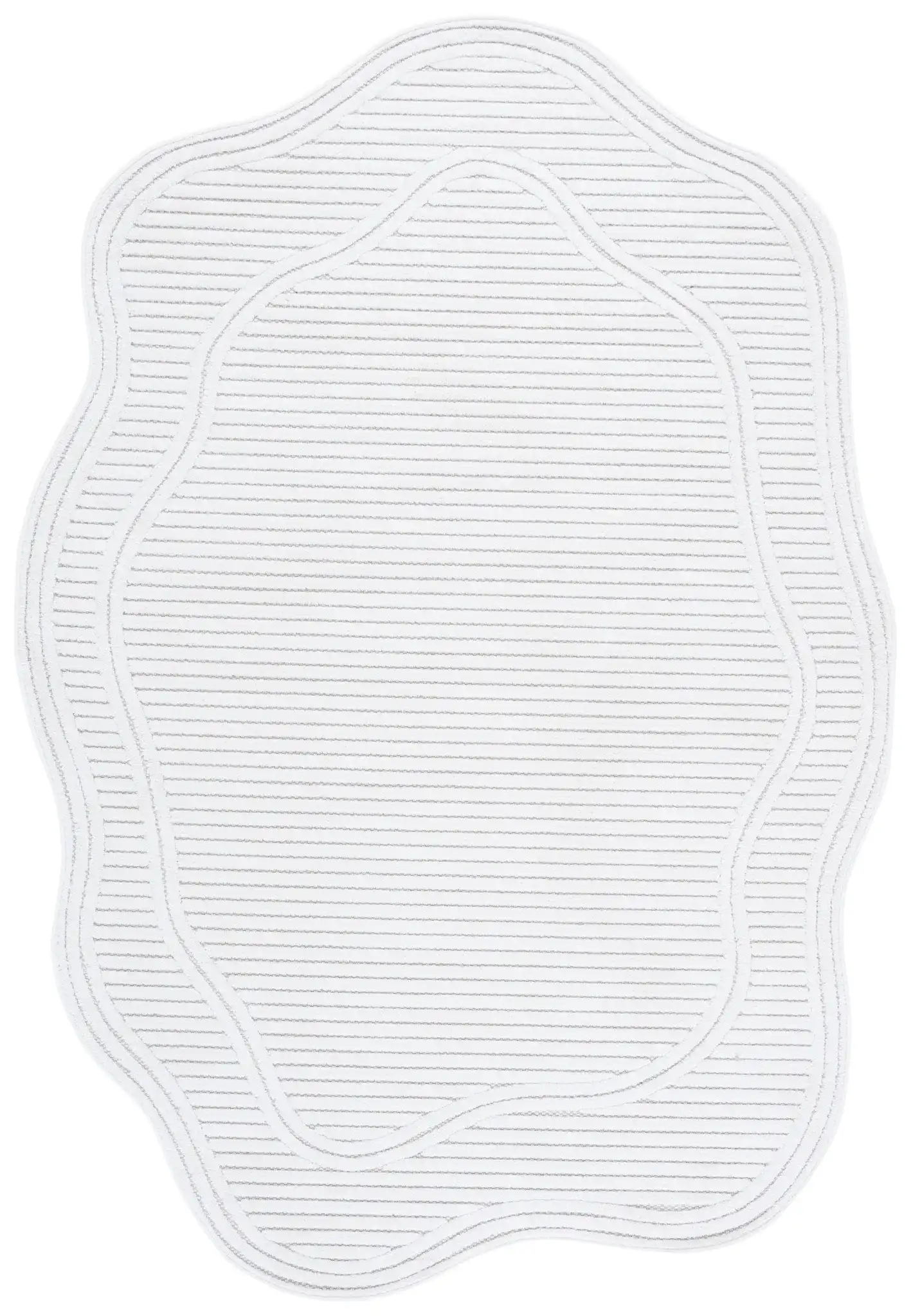 Contour Wavy Ribbed Rug in Ivory