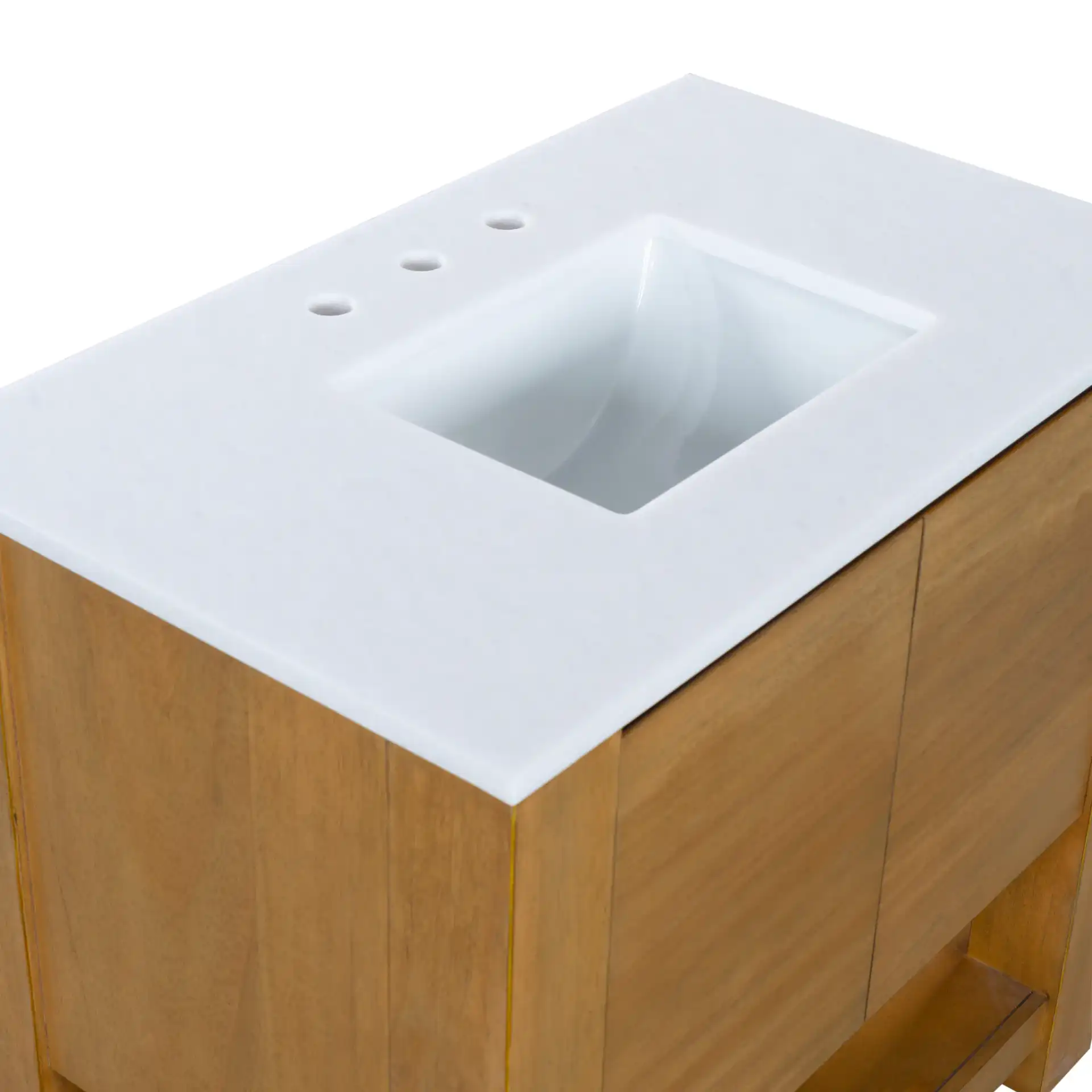Bertino Vanity in Light Oak / White in a styled room