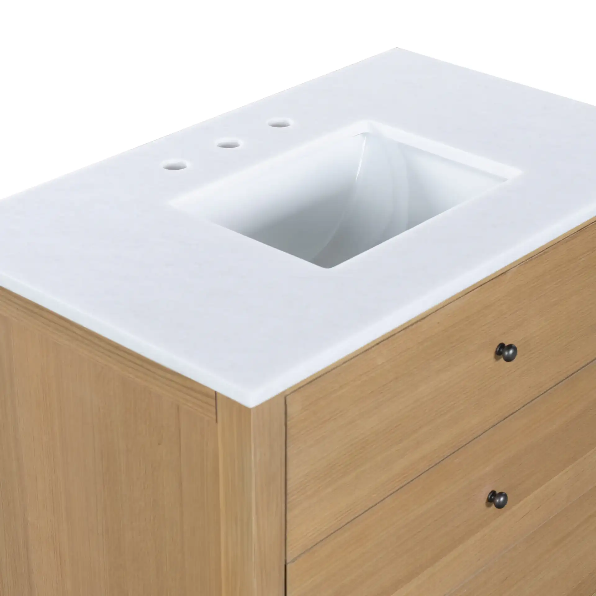 Tompkinson Vanity in Natural / White in a styled room