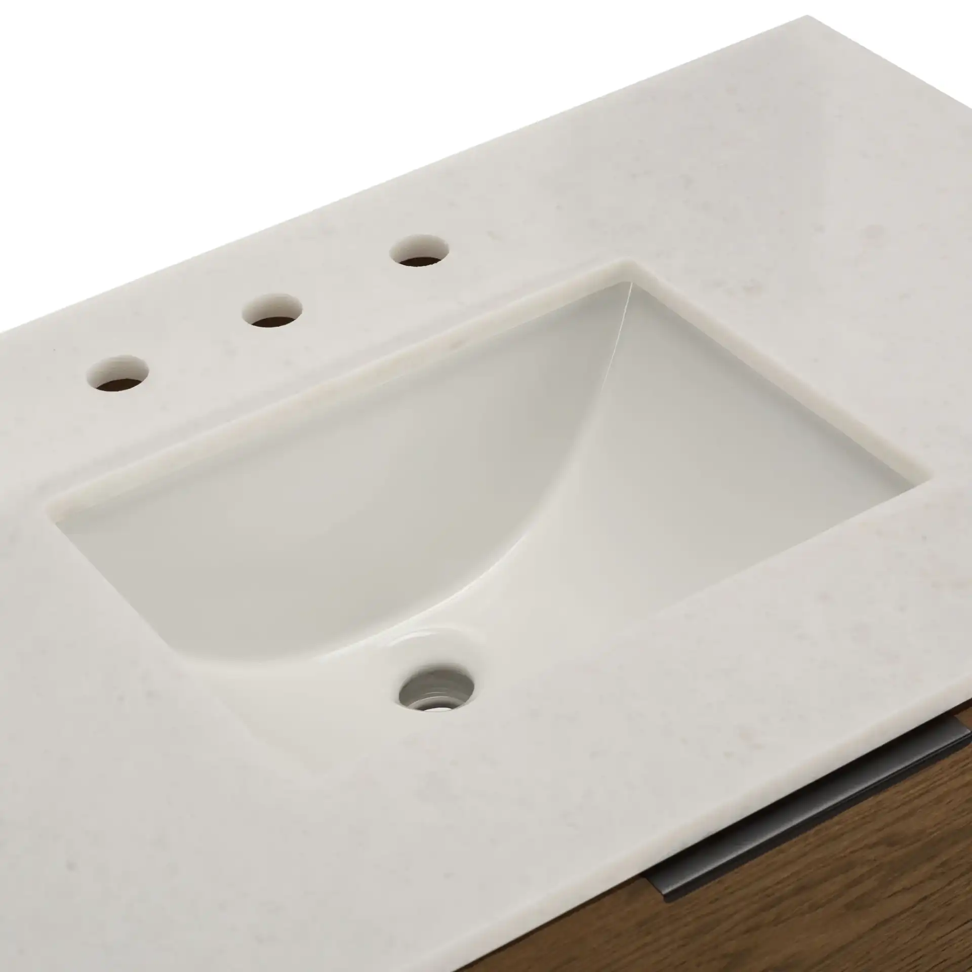 Gabrietta Vanity in Medium Oak / White in a styled room