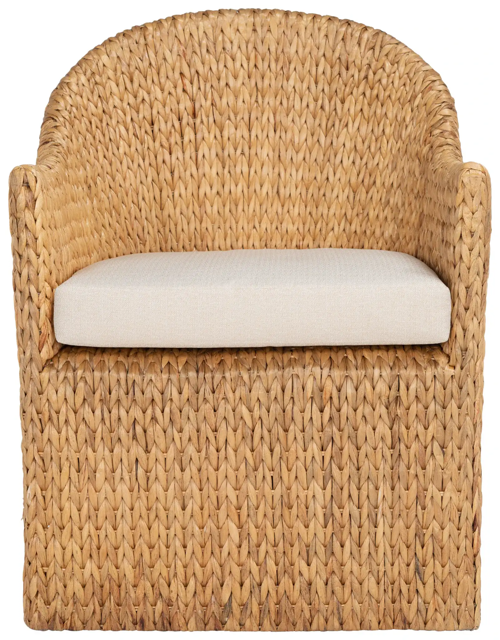 Solomon Water Hyacinth Chair in Natural / Beige, detail view