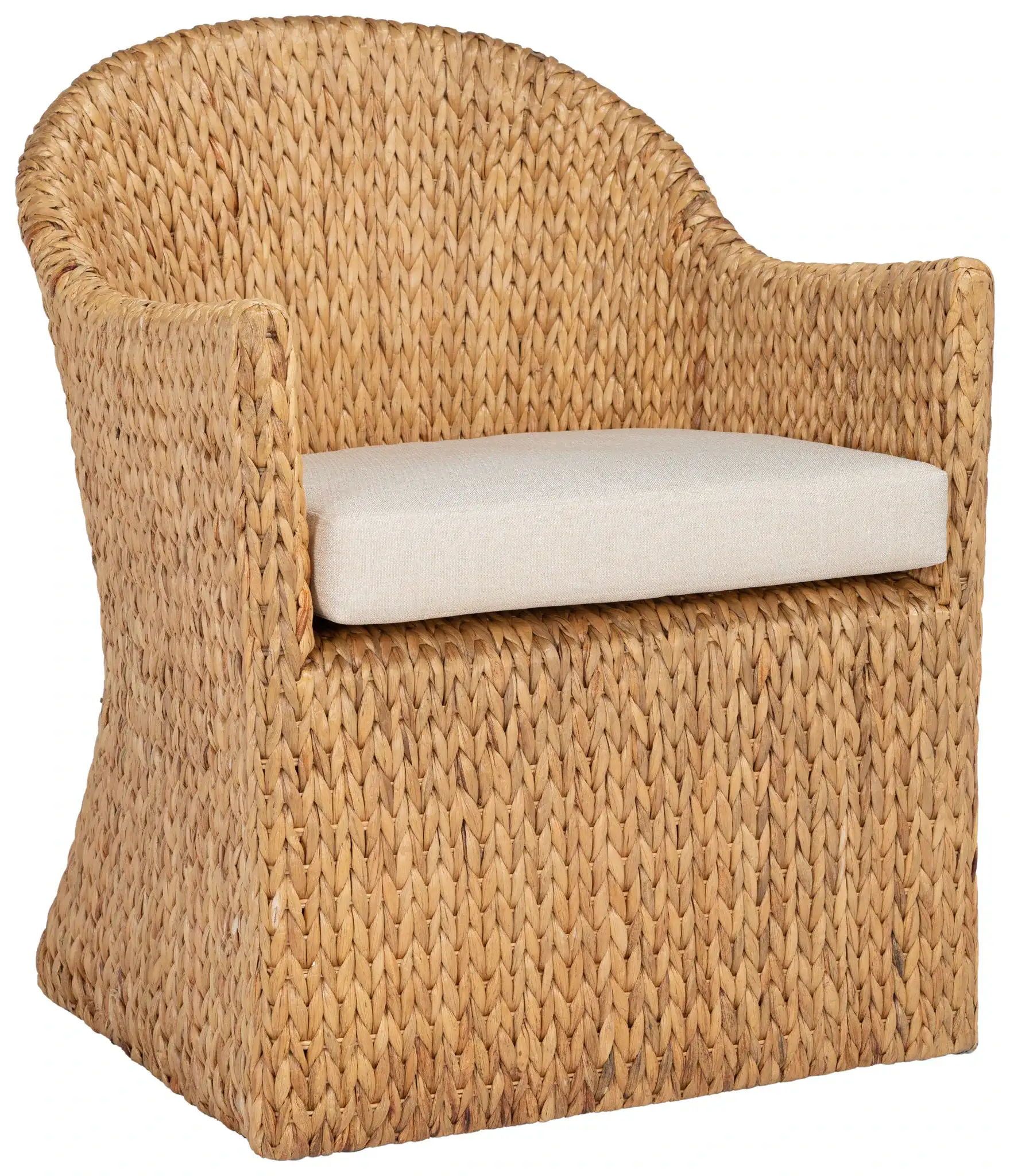 Solomon Water Hyacinth Chair in Natural / Beige, detail view