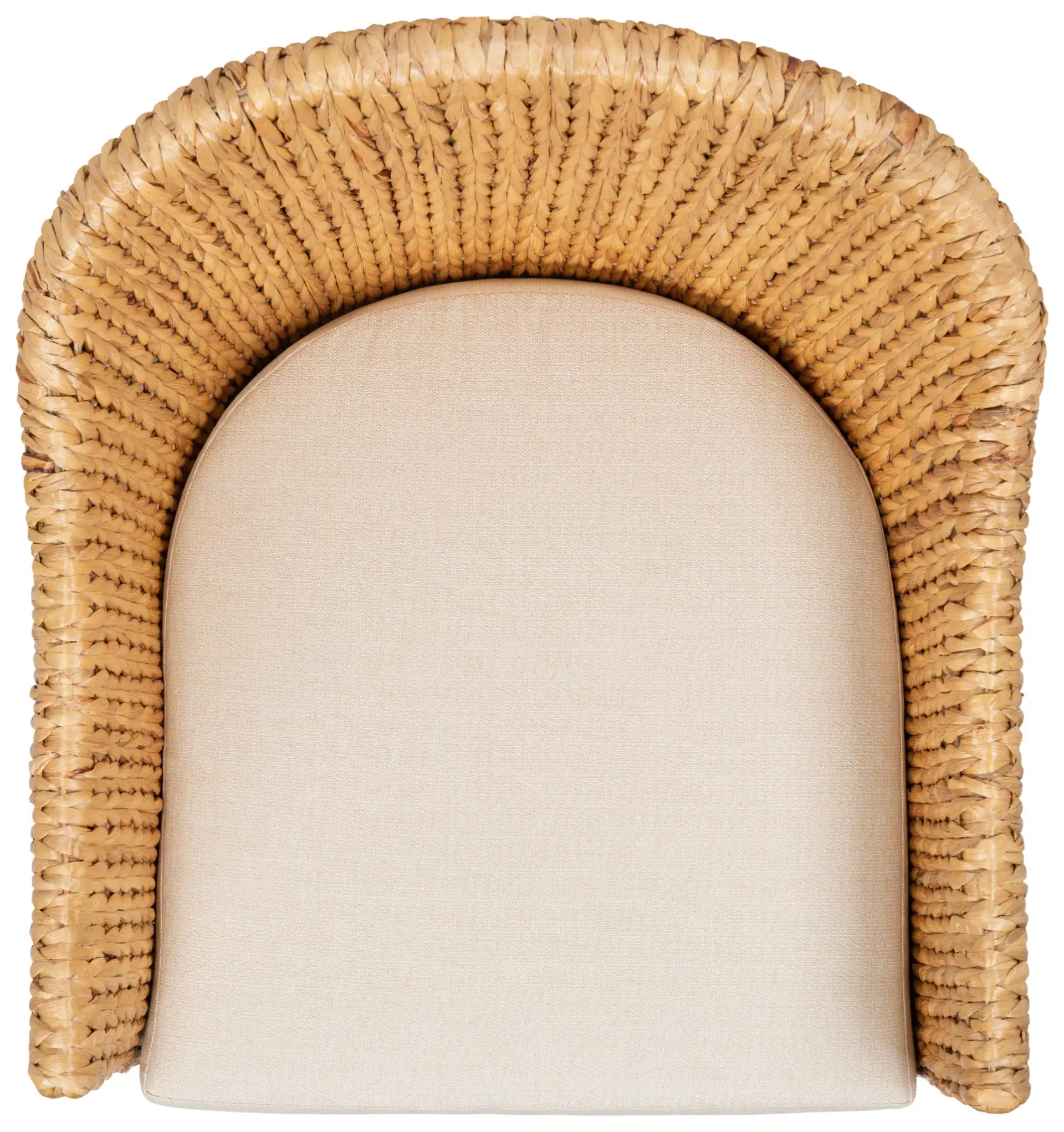 Solomon Water Hyacinth Chair in Natural / Beige, detail view