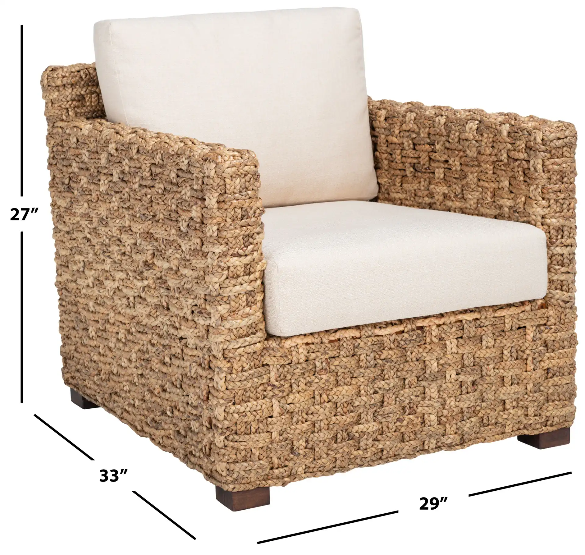 Gregory Water Hyacinth Chair in Natural / Beige, detail view