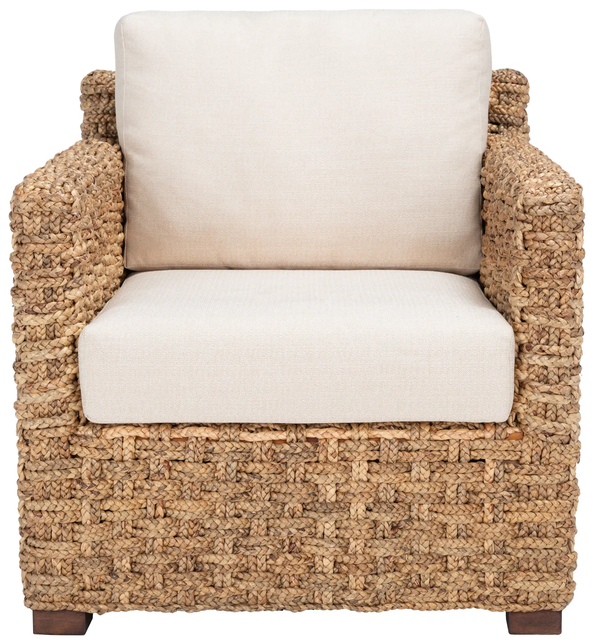 Gregory Water Hyacinth Chair in Natural / Beige, detail view