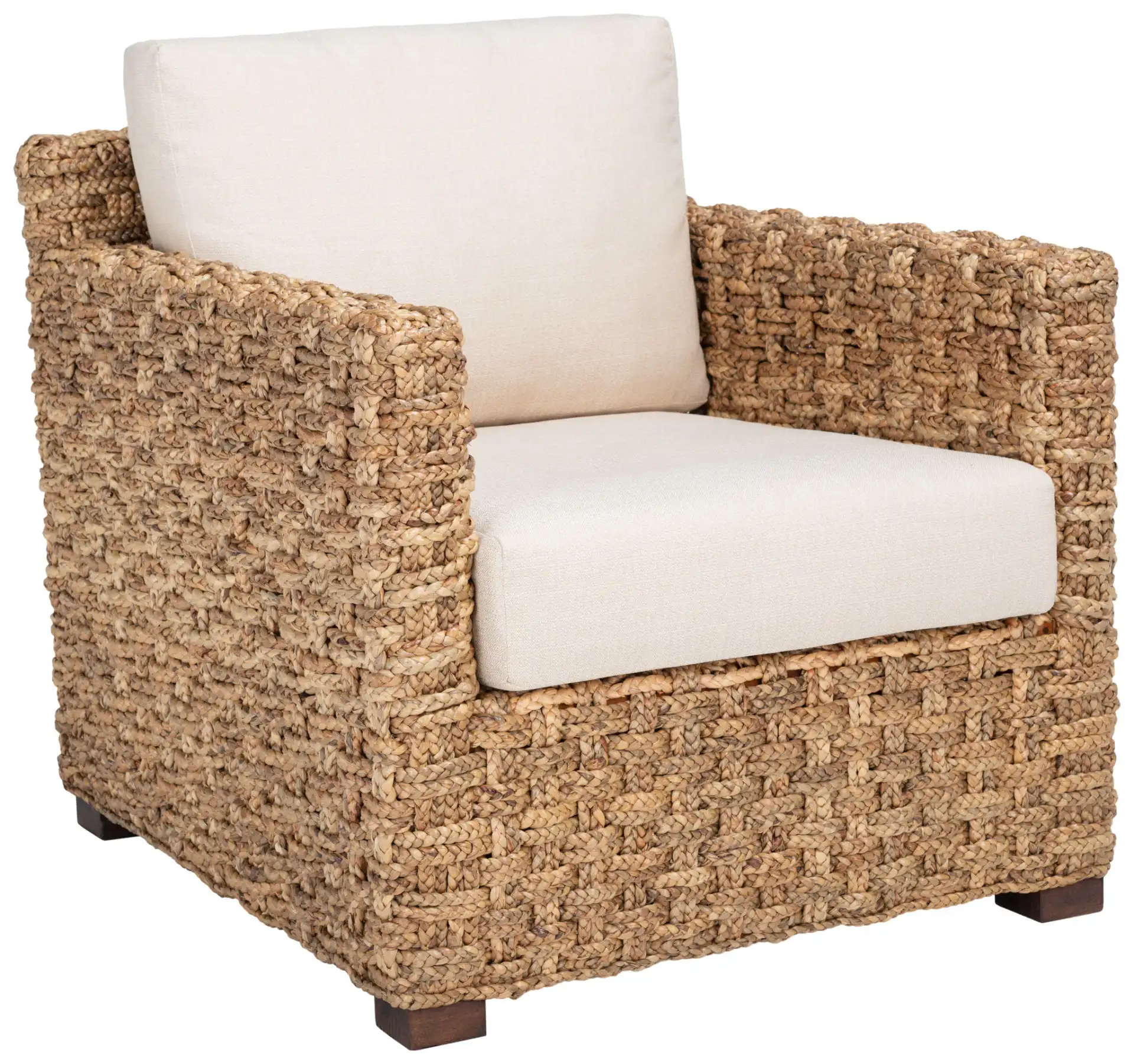 Gregory Water Hyacinth Chair in Natural / Beige, detail view