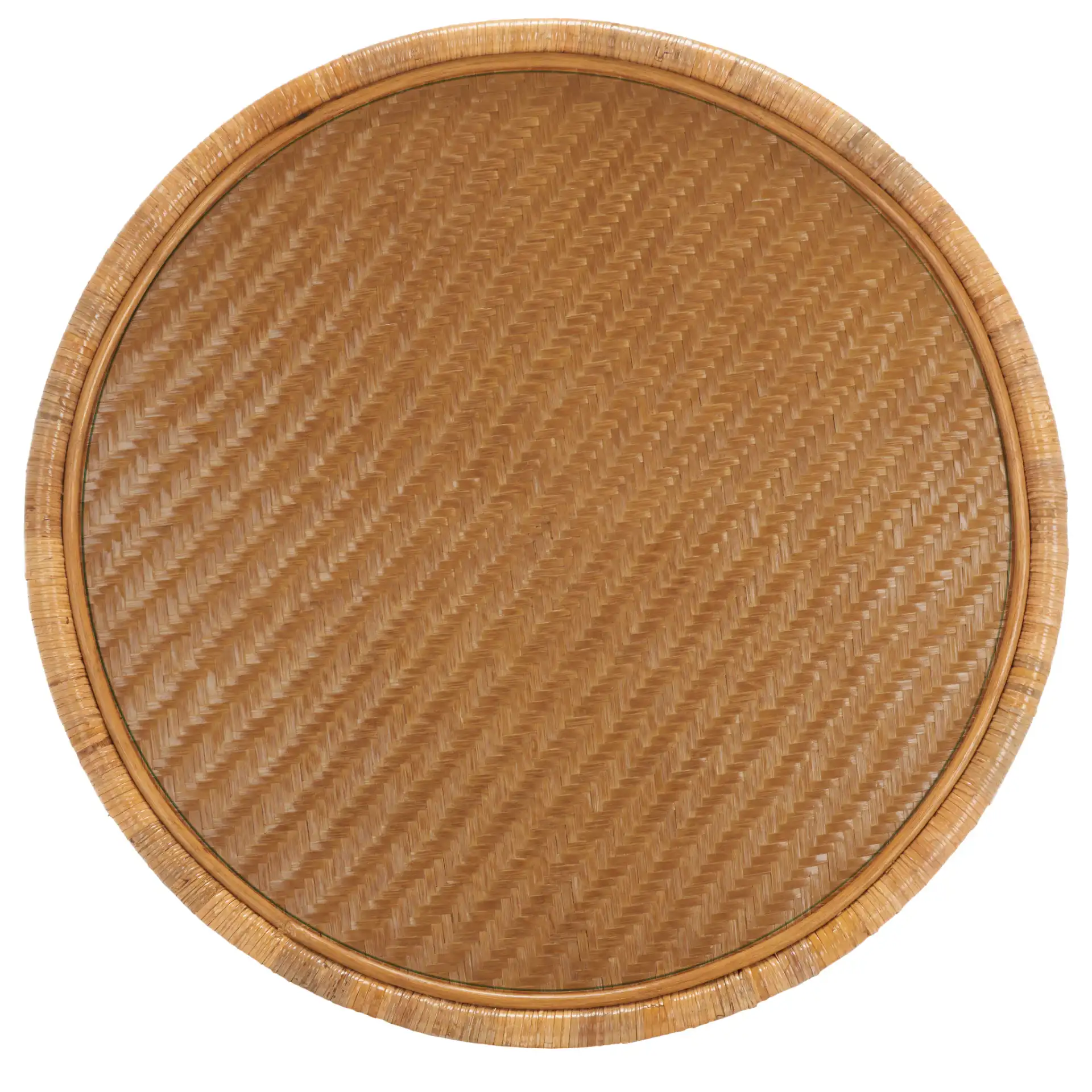 Lianne Rattan Round Coffee Table in Natural, detail view
