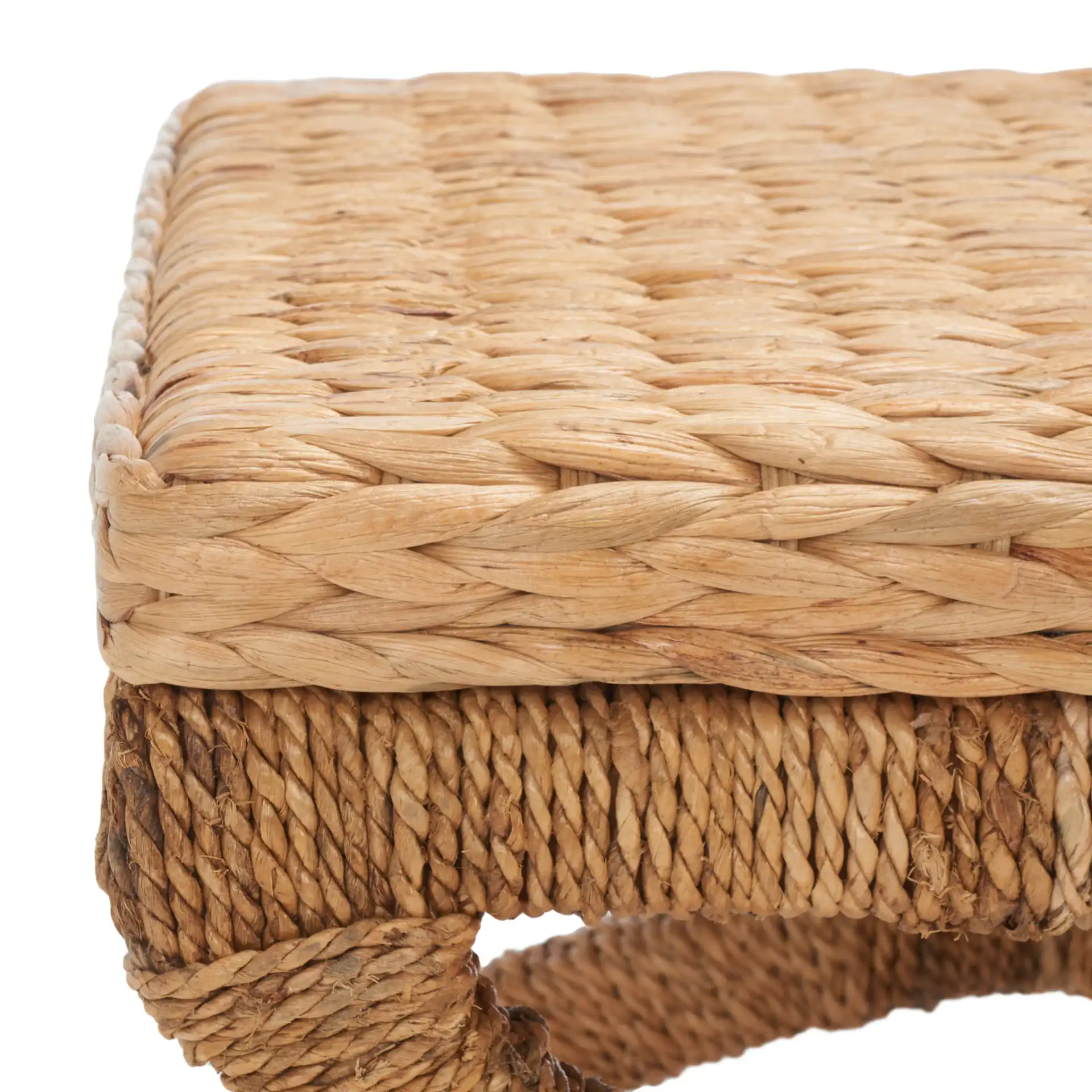 Caycee Waterhyacinth Table in Natural in a styled room
