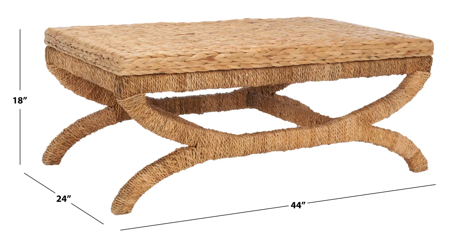 Caycee Waterhyacinth Table in Natural, detail view