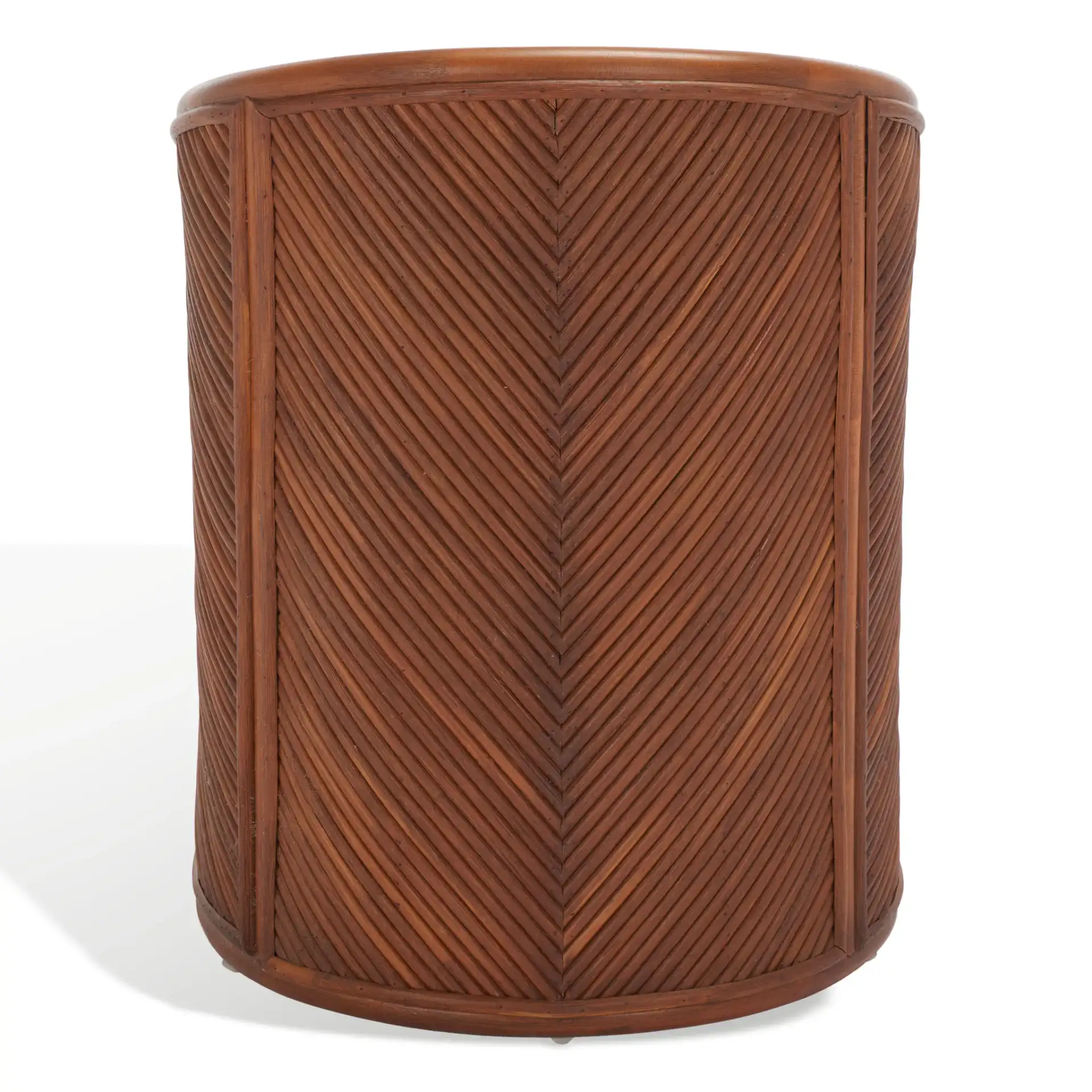 Barnette Rattan Pole Accent Chair in Amber / Beige, detail view