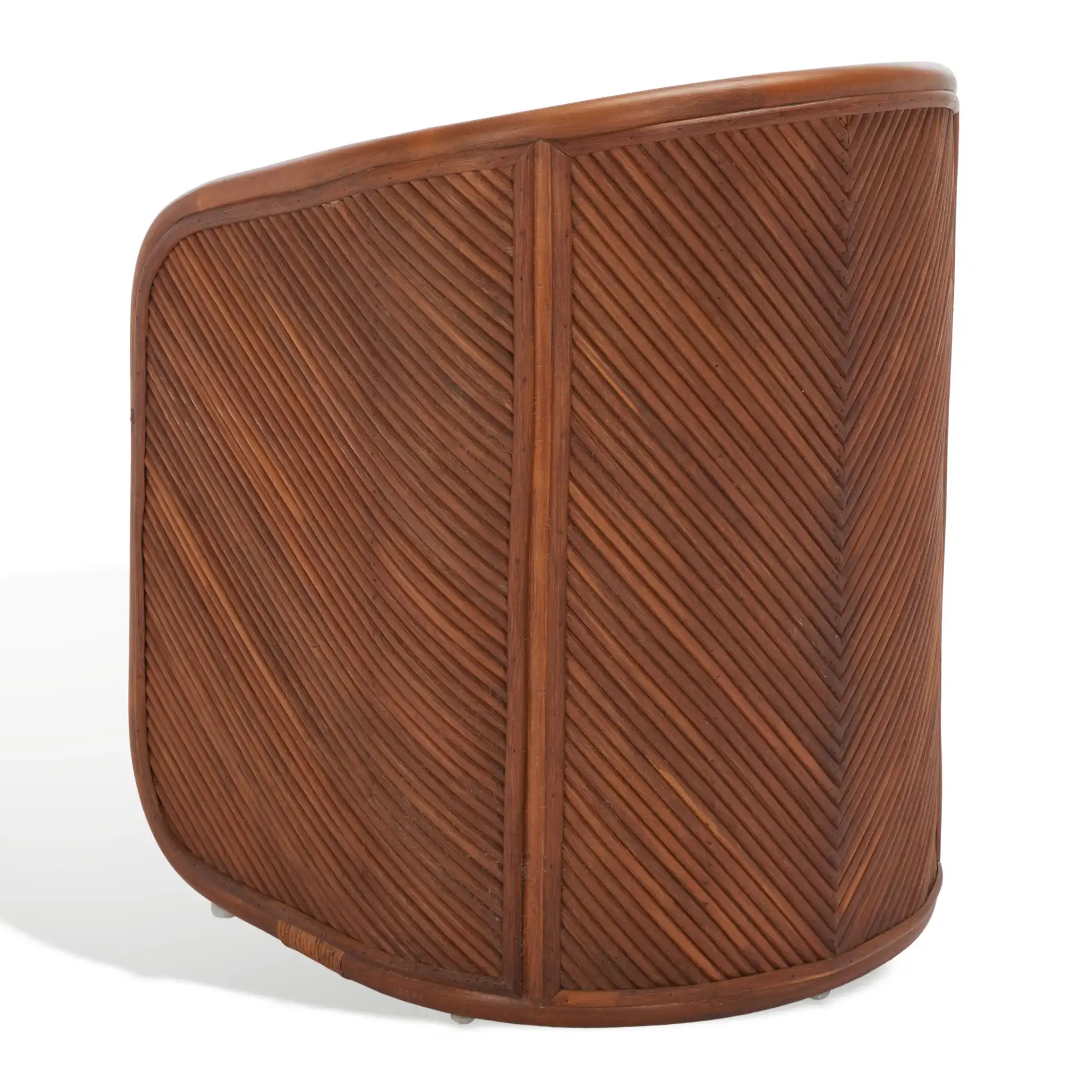 Barnette Rattan Pole Accent Chair in Amber / Beige, detail view