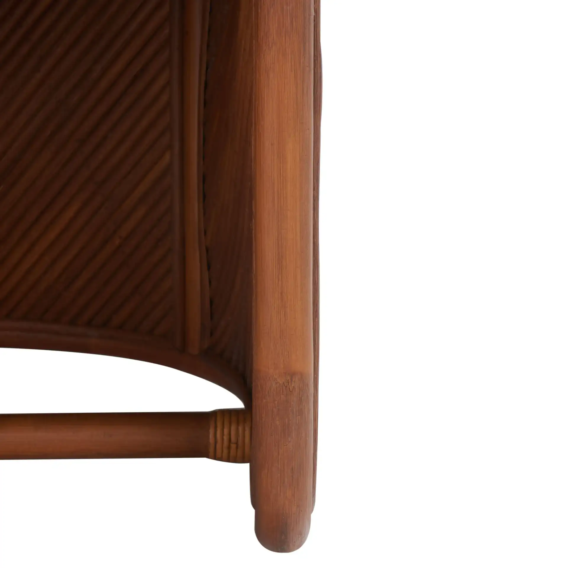 Barnette Rattan Pole Accent Chair in Amber / Beige, detail view