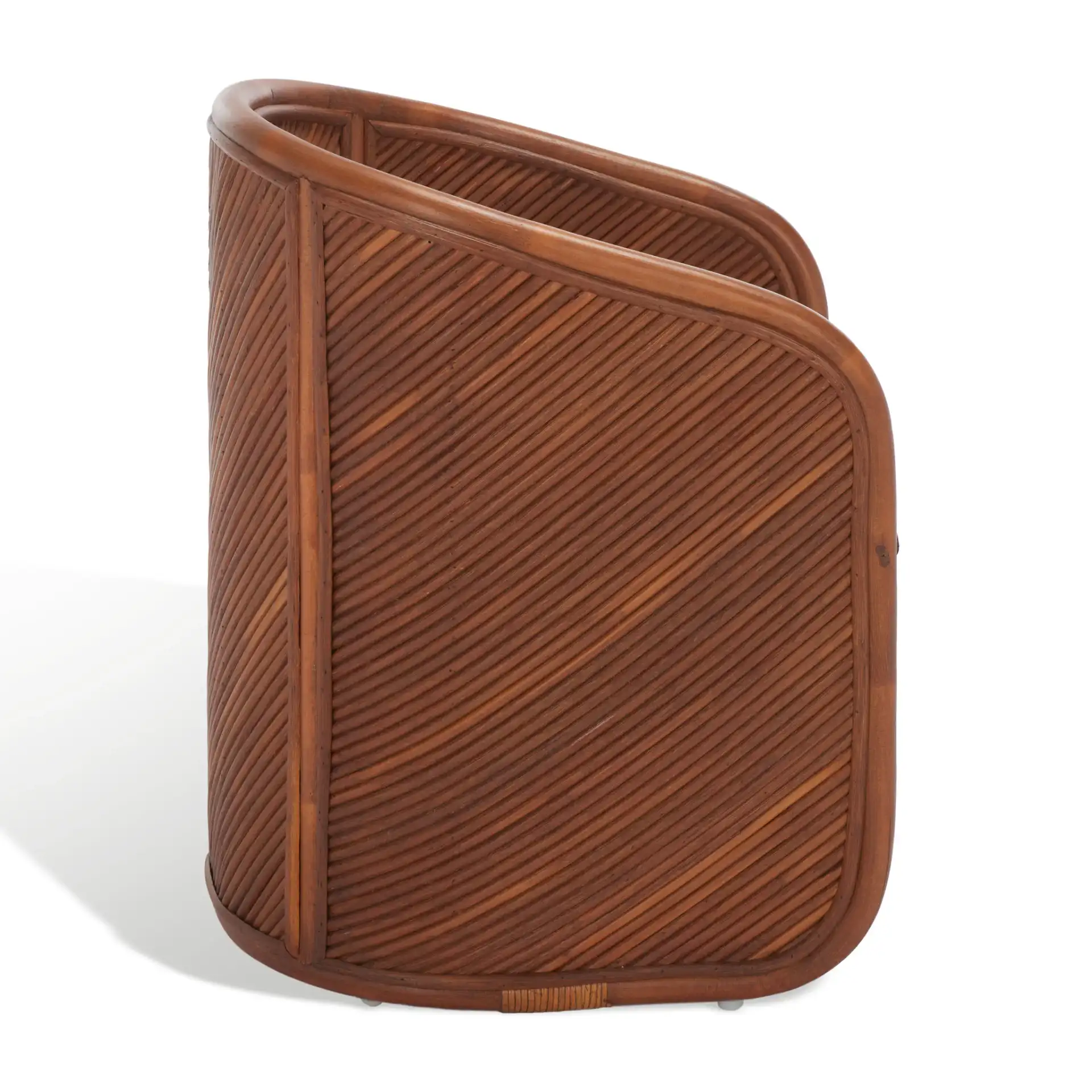 Barnette Rattan Pole Accent Chair in Amber / Beige, detail view