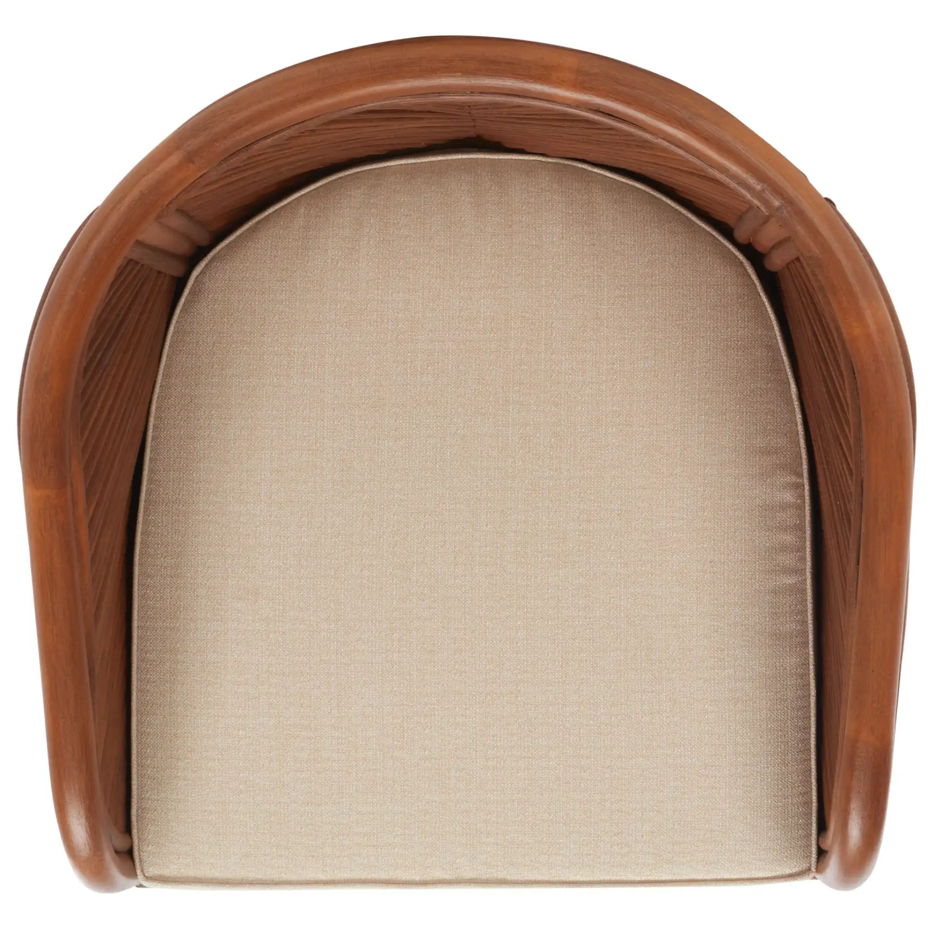 Barnette Rattan Pole Accent Chair in Amber / Beige, detail view