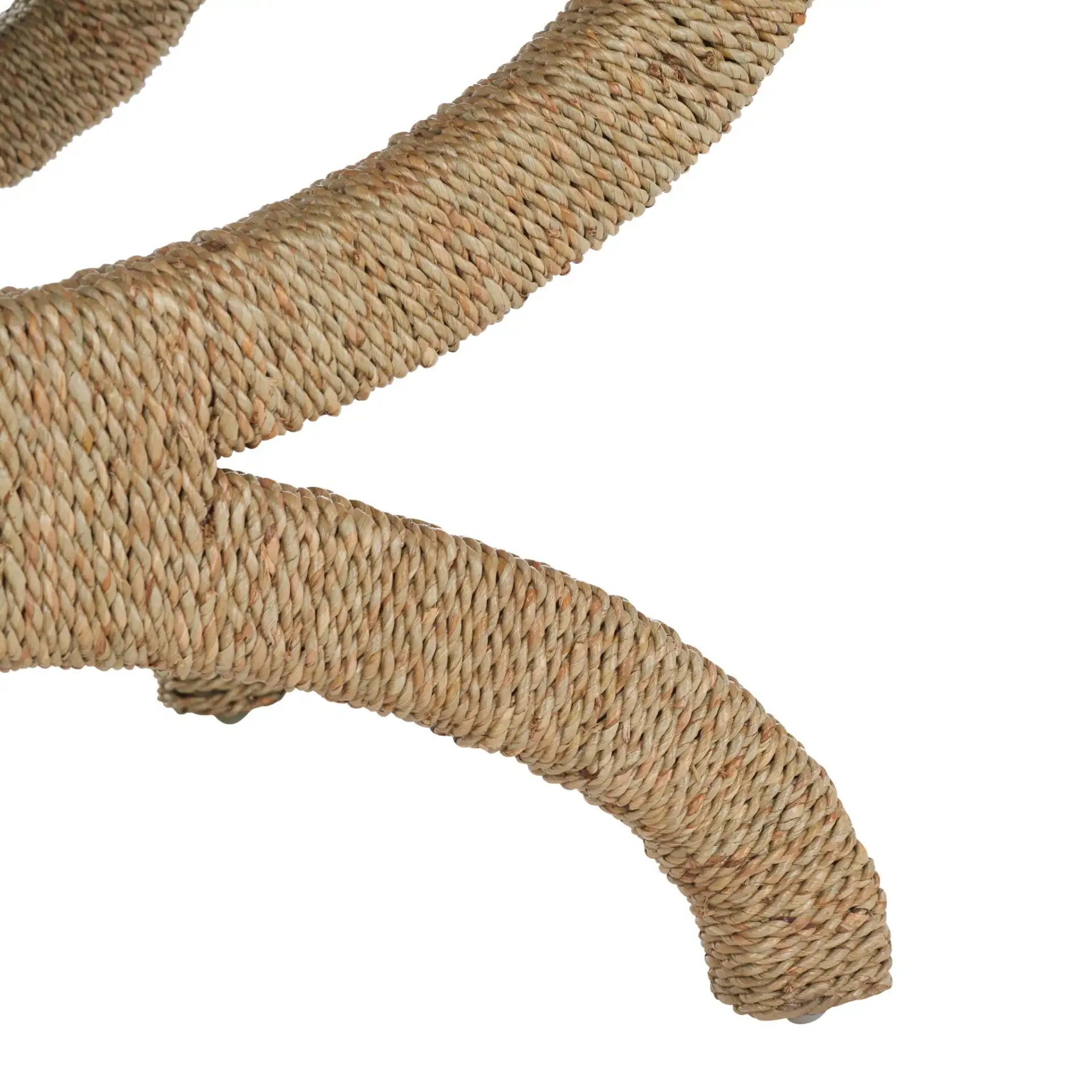 Aikan Woven Sea Grass Ottoman in Natural / Beige, detail view