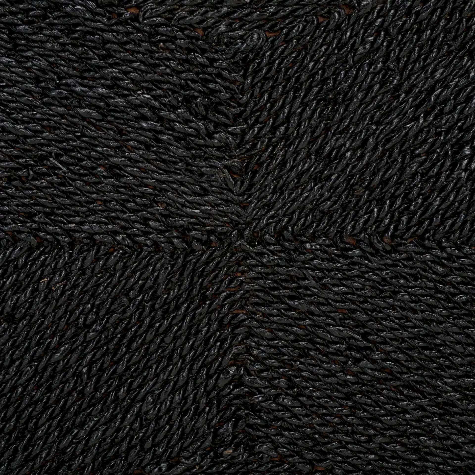Wynima Sea Grass Accent Table in Black, detail view