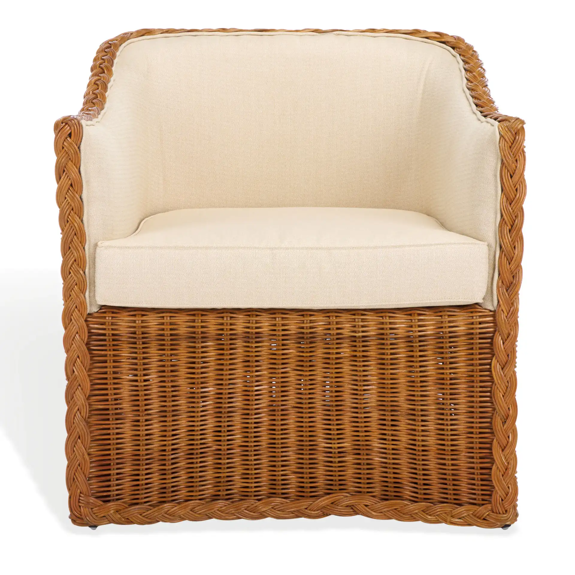 Sharon Rattan Accent Chair in Natural / Beige, detail view