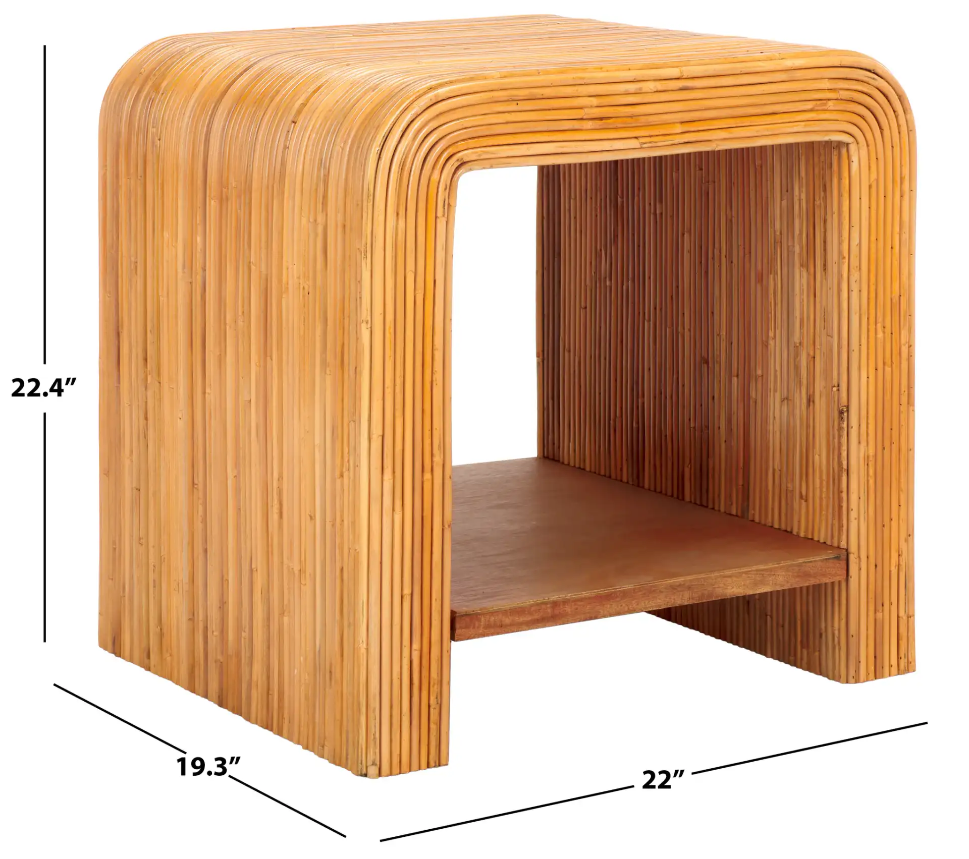 Dellabryn Rattan Accent Table in Natural, detail view