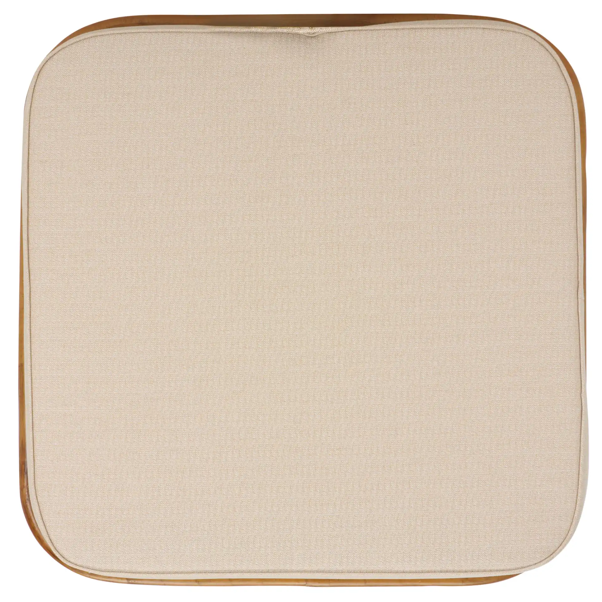 Flanders Rattan Pole Ottoman in Natural / White, detail view