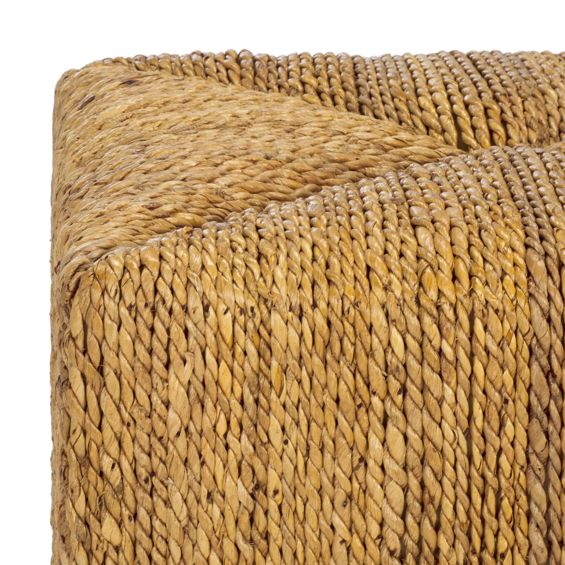 Donnabella Woven Abaca Ottoman in Natural in a styled room