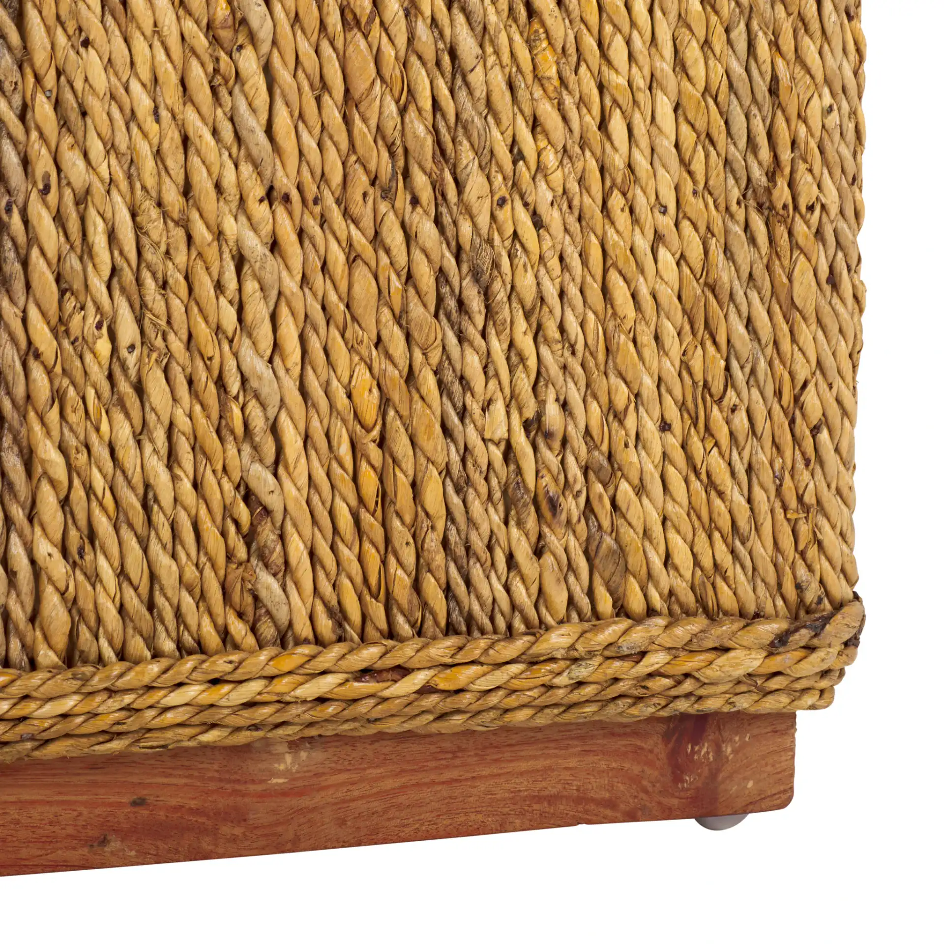 Donnabella Woven Abaca Ottoman in Natural, detail view