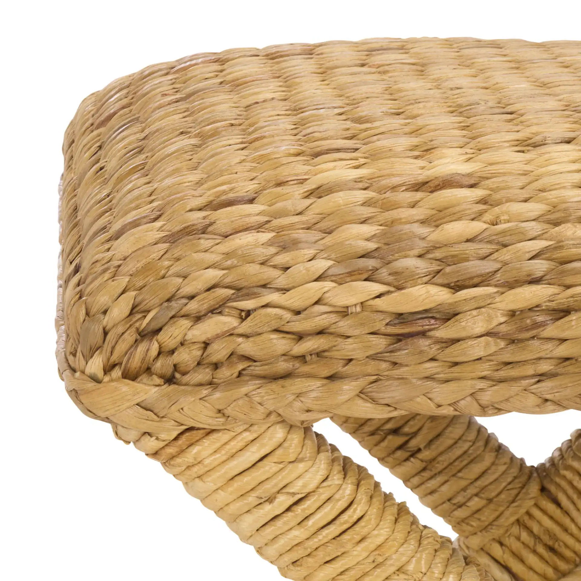 Caprianna Waterhyacinth Stool in Natural in a styled room