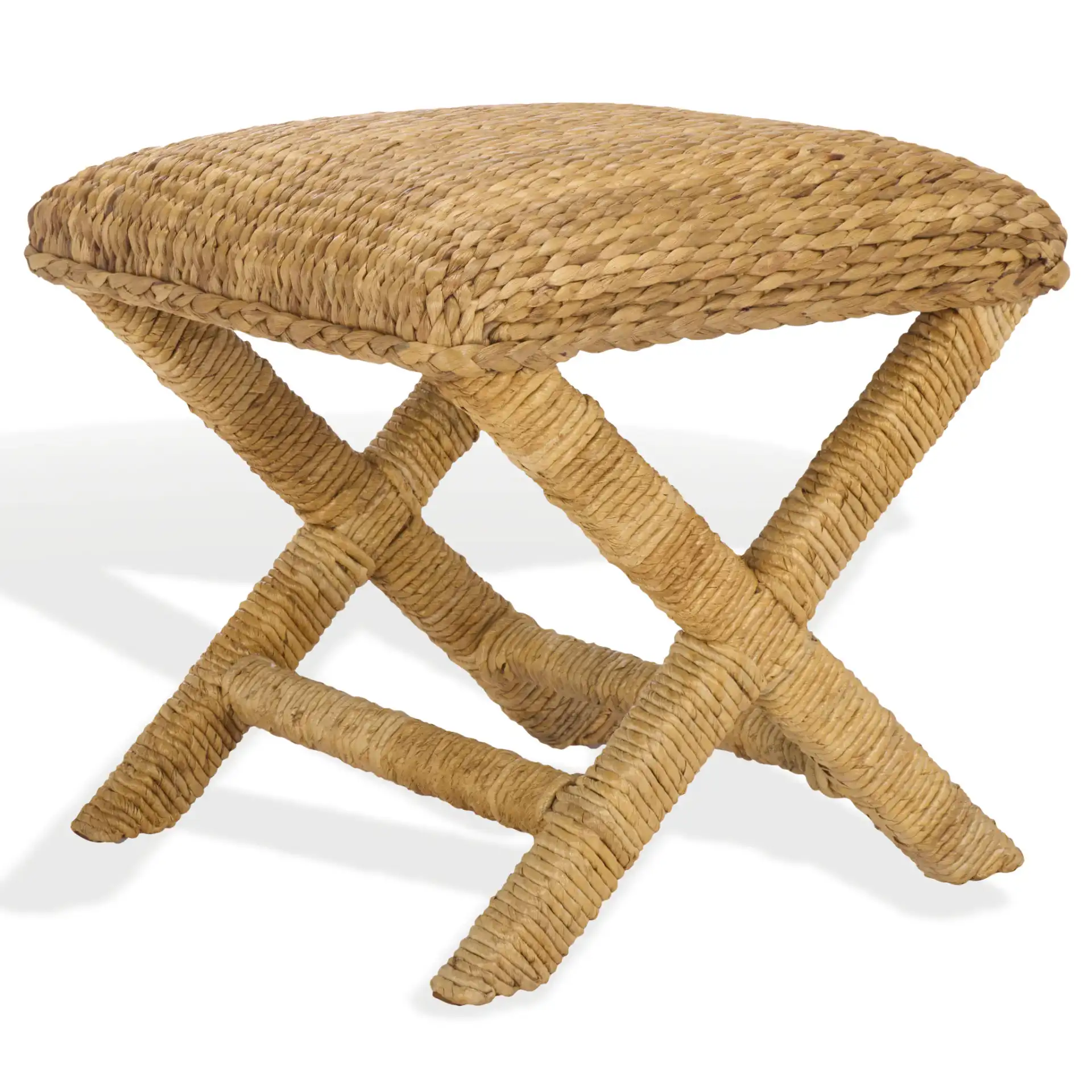 Caprianna Waterhyacinth Stool in Natural, detail view