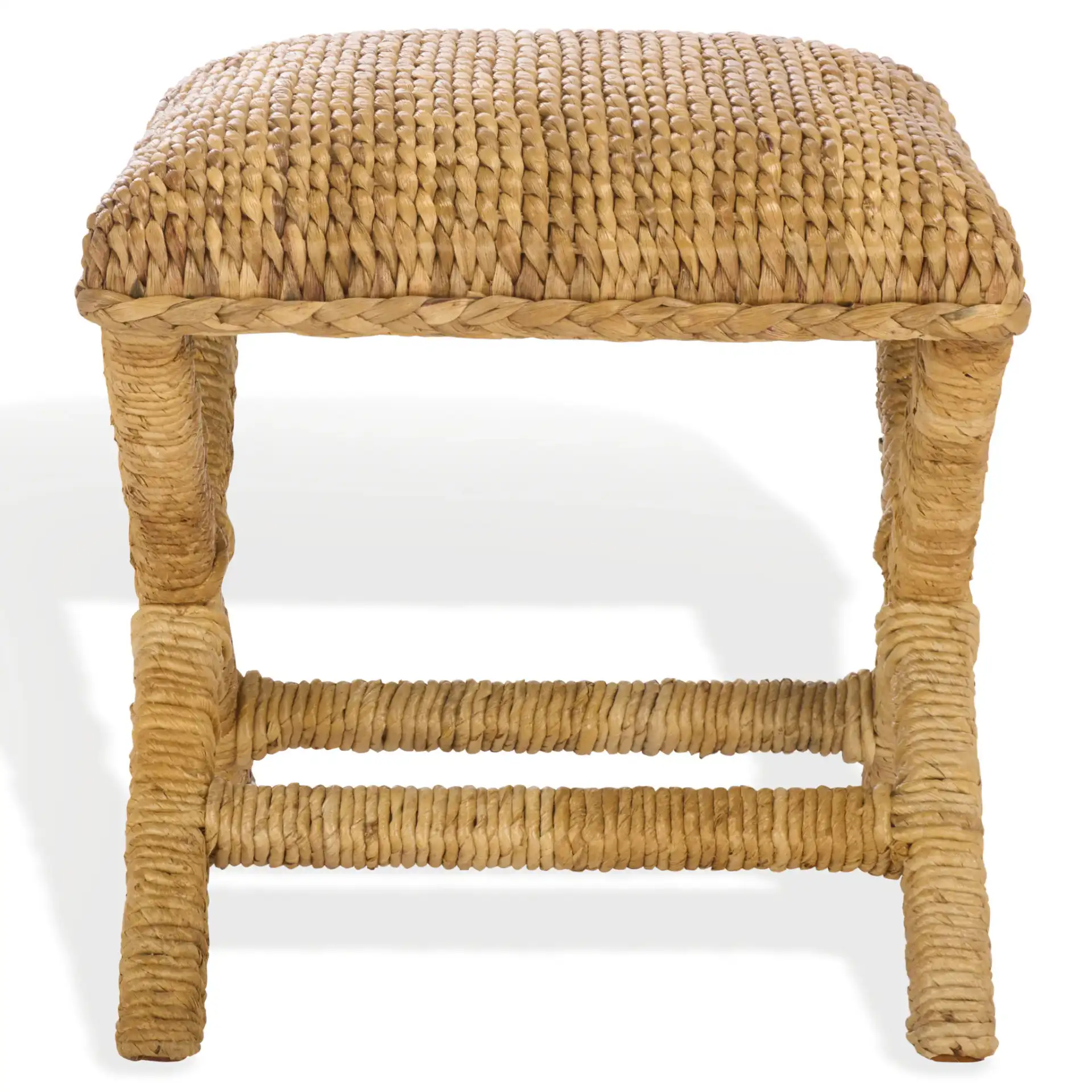 Caprianna Waterhyacinth Stool in Natural, detail view