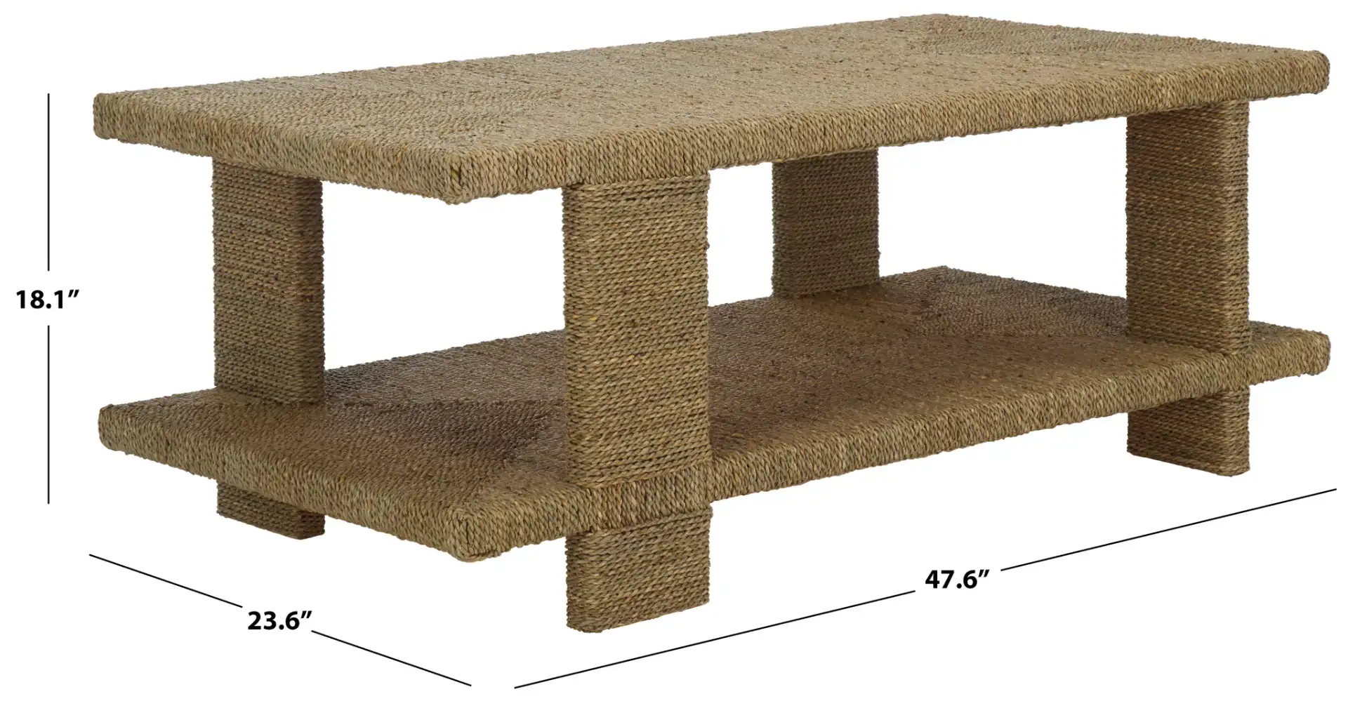 Malta Seagrass Coffee Table in Natural, detail view