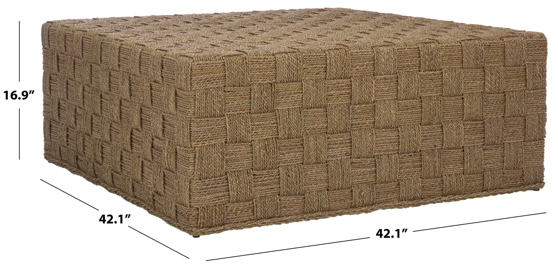 Norabelle Seagrass Coffee Table in Natural, detail view