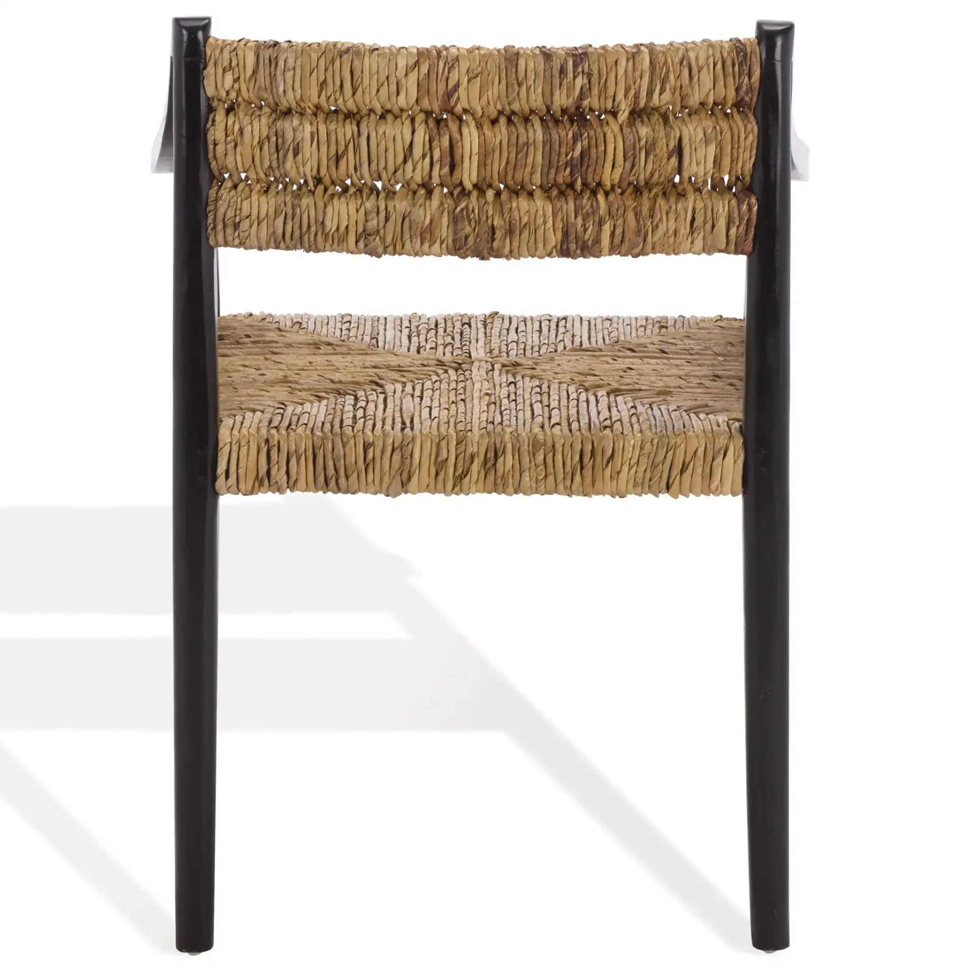 Kona Woven Abaca Dining Chair in Black / Natural, detail view