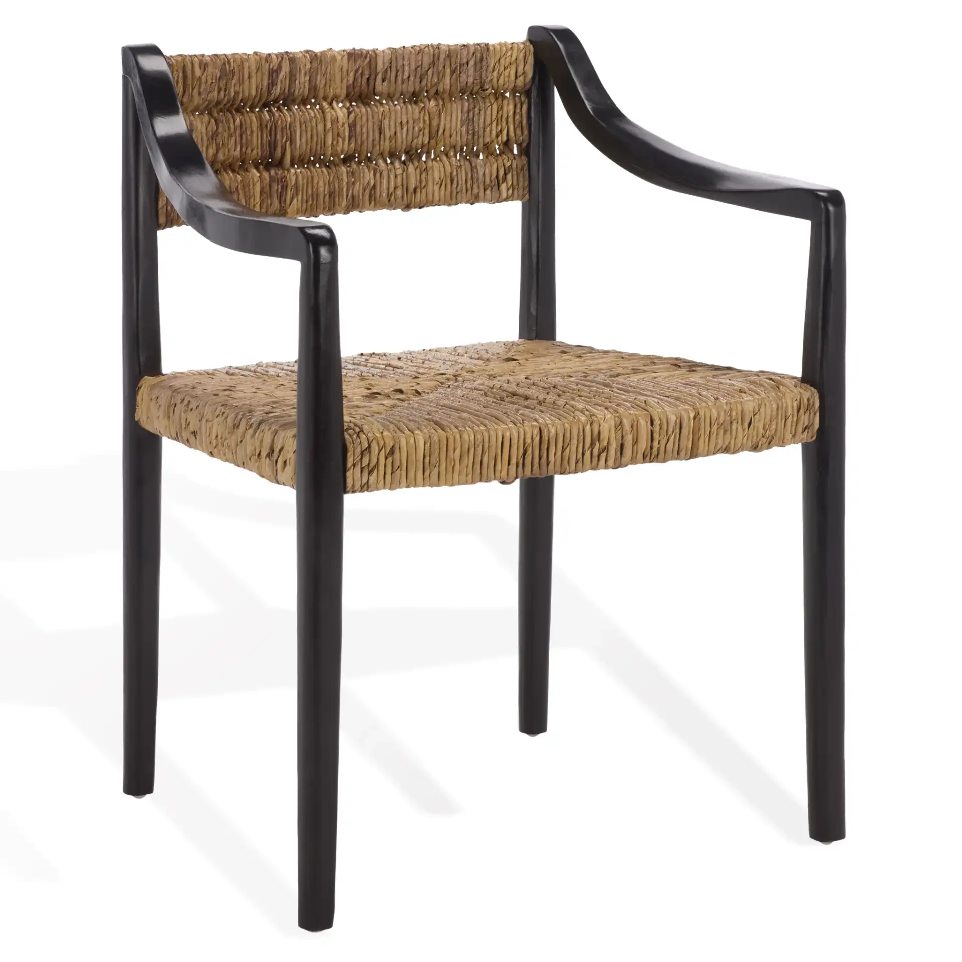 Kona Woven Abaca Dining Chair in Black / Natural