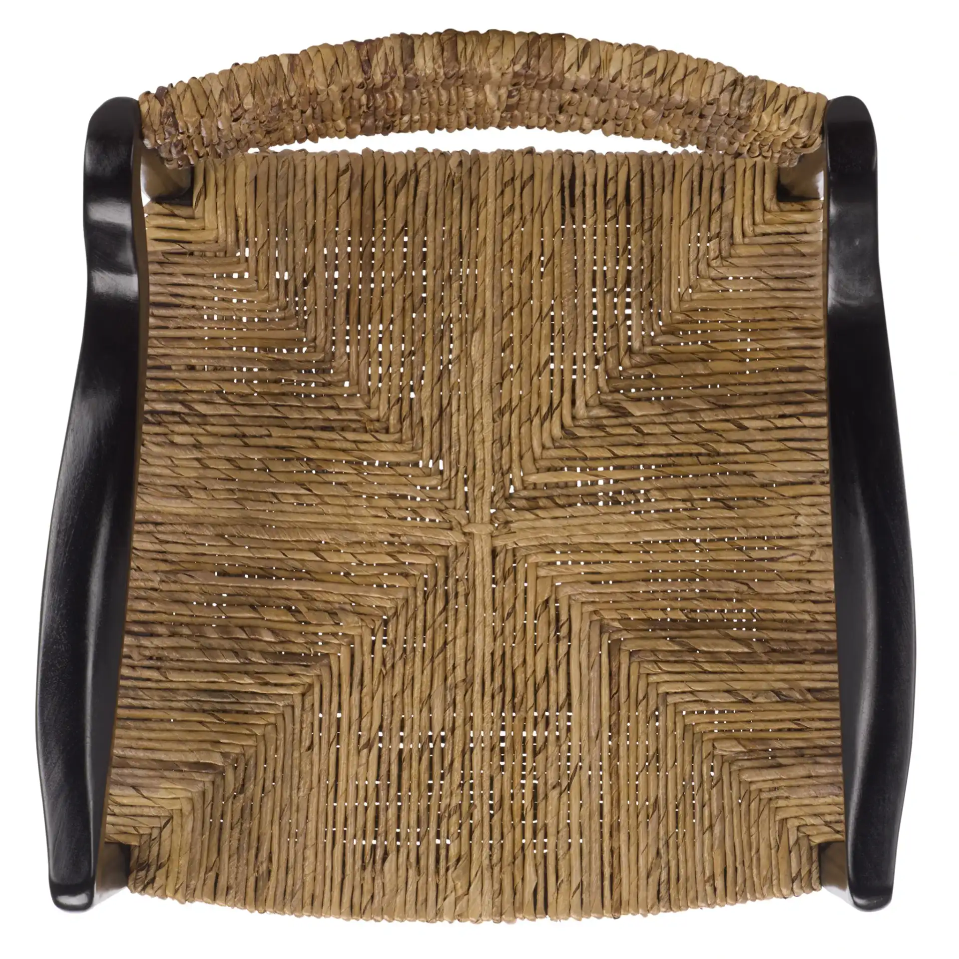 Kona Woven Abaca Dining Chair in Black / Natural, detail view