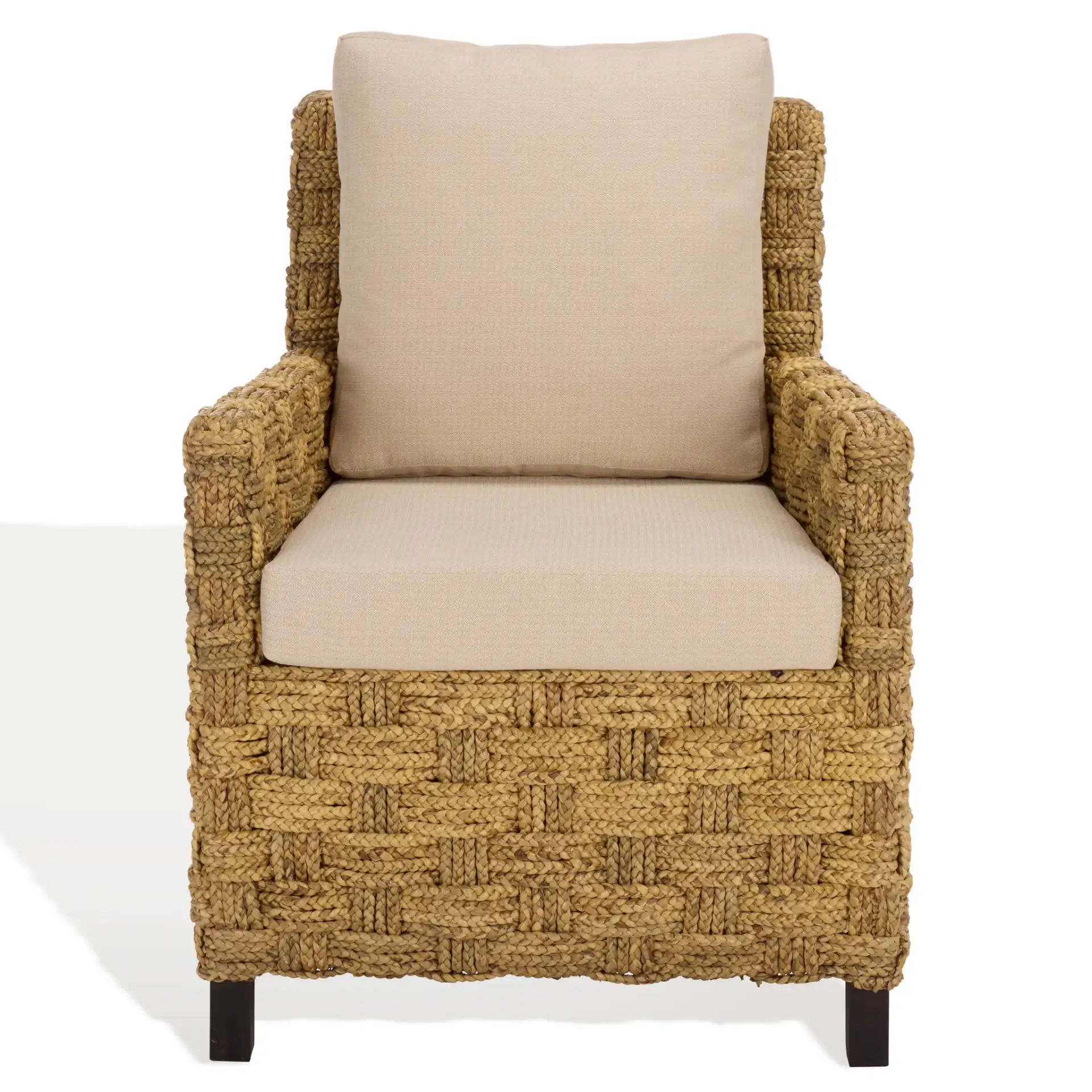 Gregory Tall Accent Chair in Natural / Beige, detail view