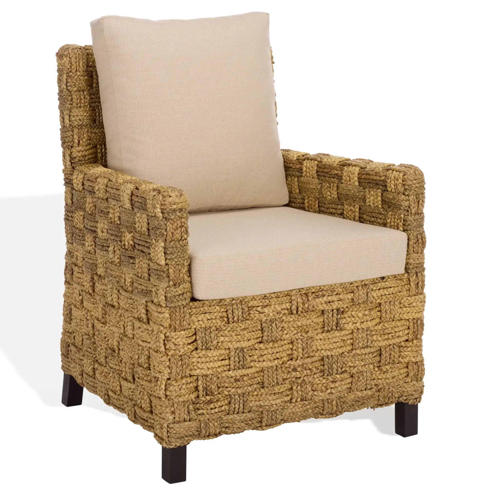 Gregory Tall Accent Chair in Natural / Beige