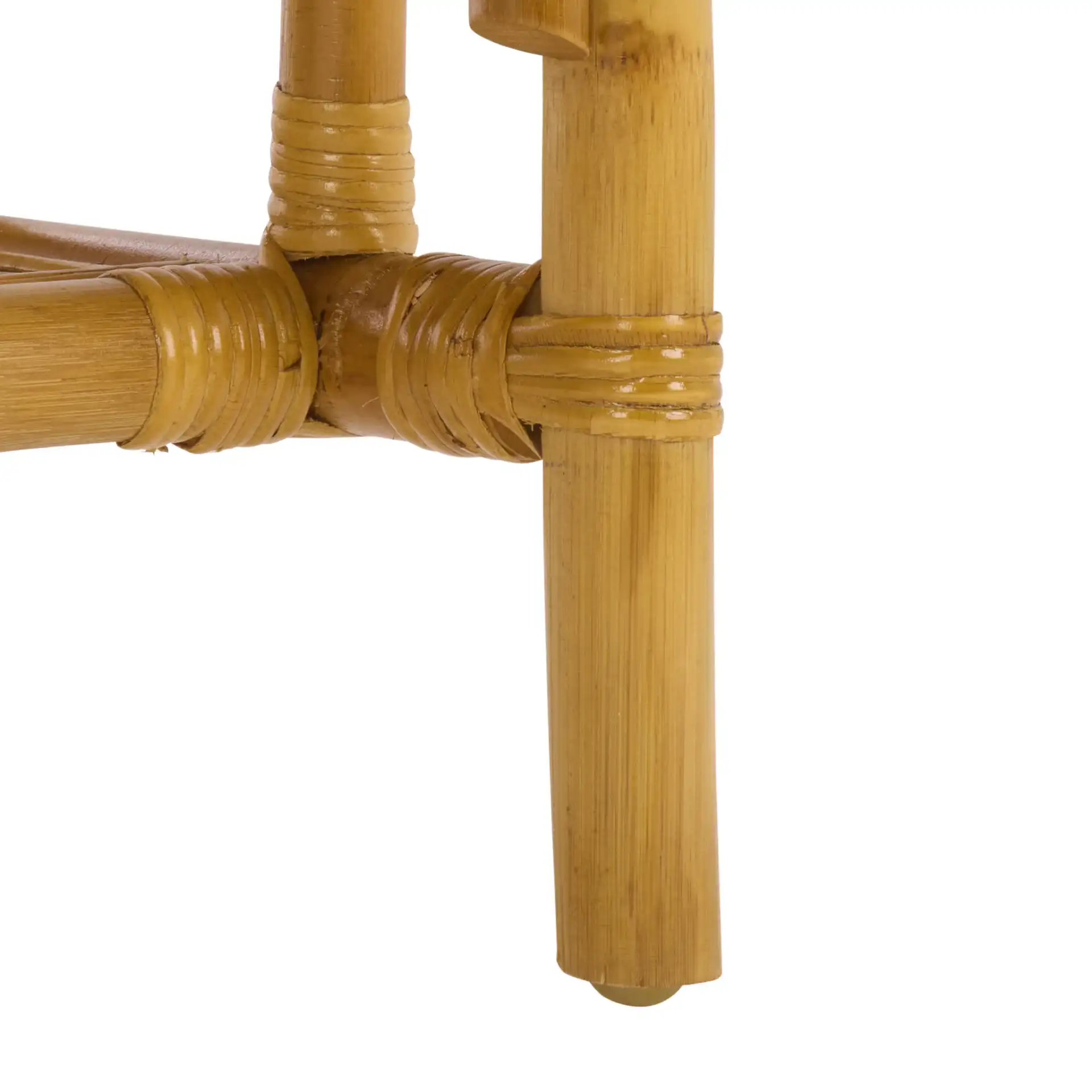 Flanders Rattan Pole Bench in Natural / White, detail view
