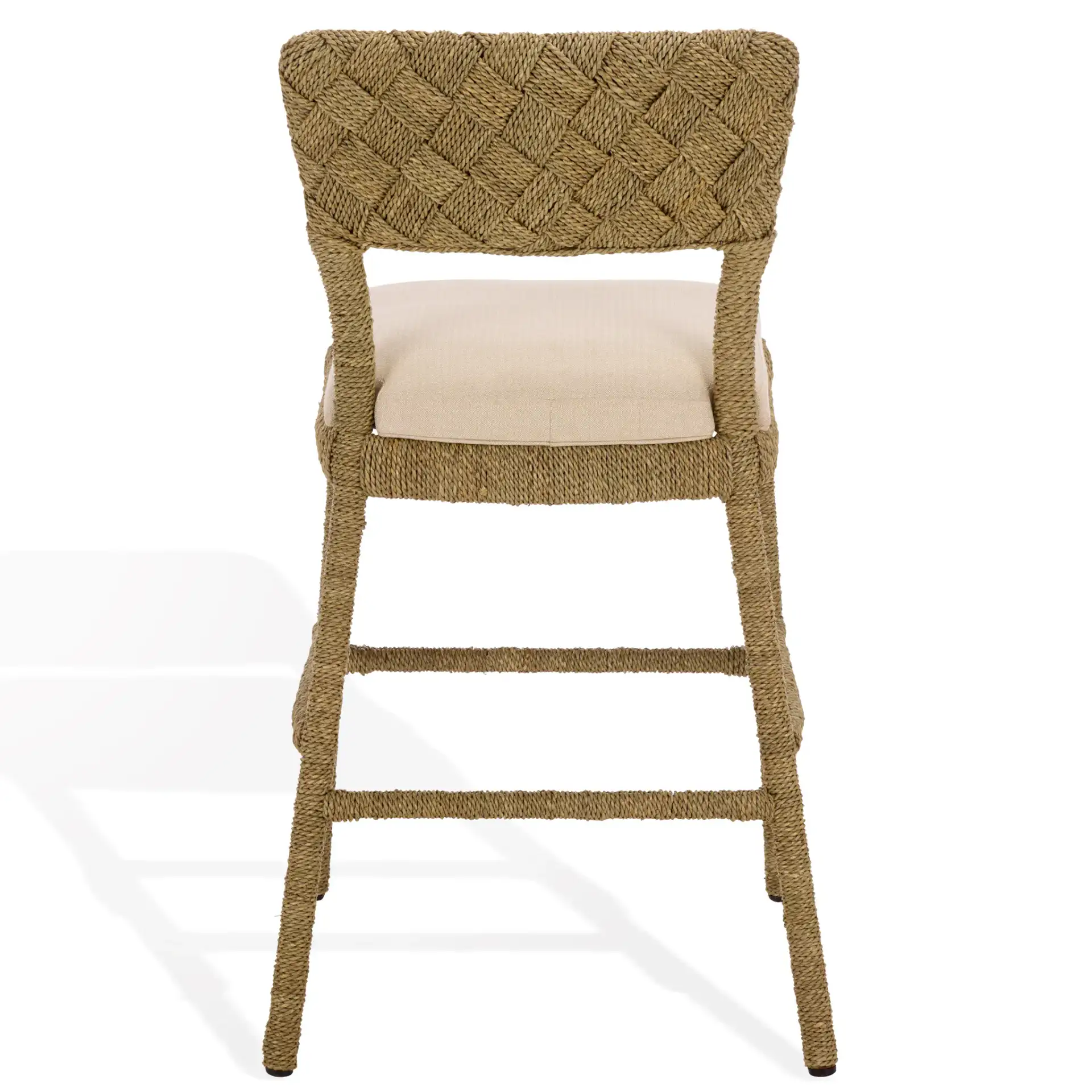 Rosemarie Seagrass Counter Stool in Natural / Beige, detail view