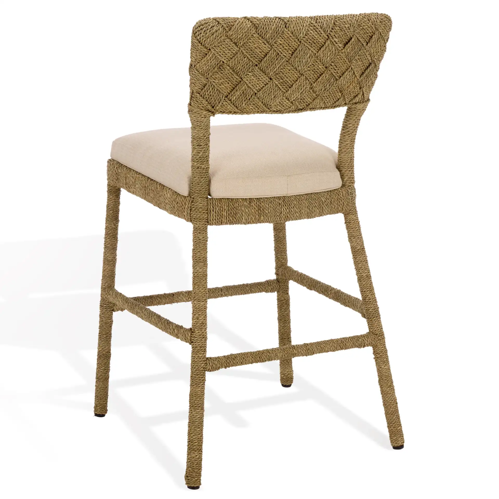 Rosemarie Seagrass Counter Stool in Natural / Beige, detail view