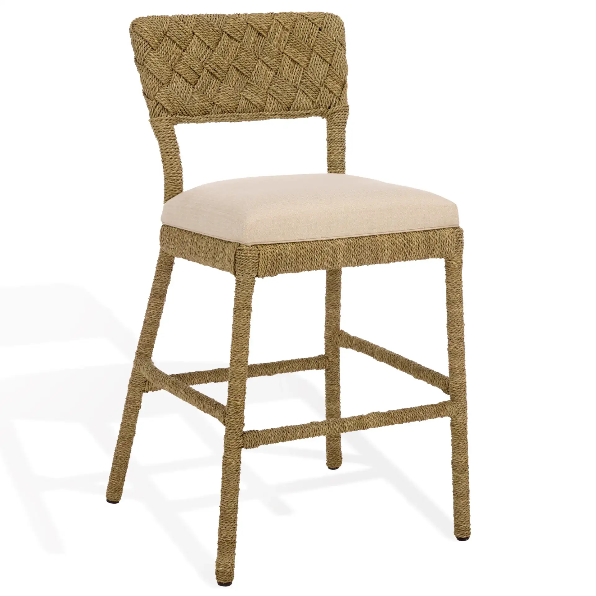 Rosemarie Seagrass Counter Stool in Natural / Beige