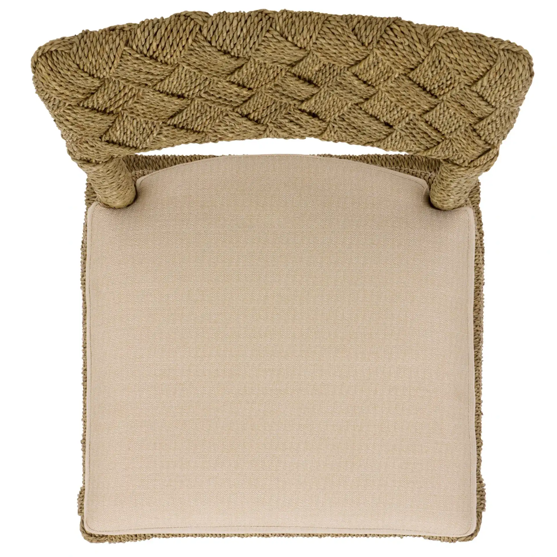 Rosemarie Seagrass Counter Stool in Natural / Beige, detail view
