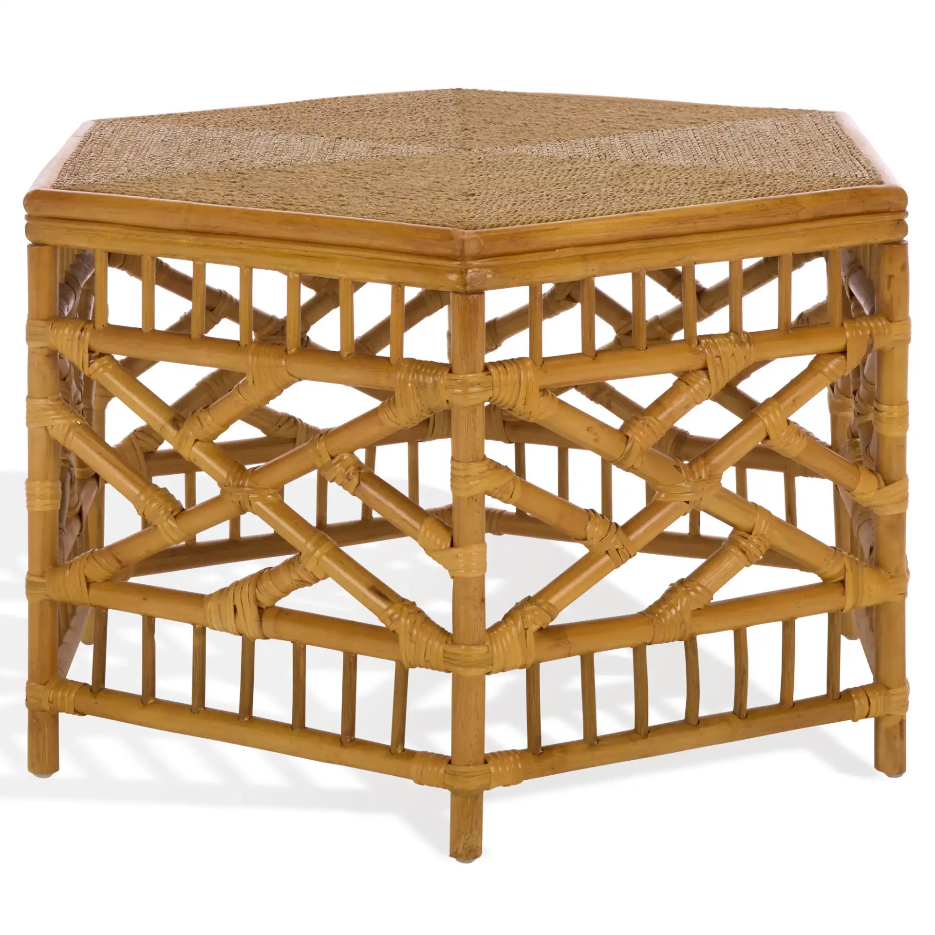 Frederica Rattan Coffee Table in Natural, detail view
