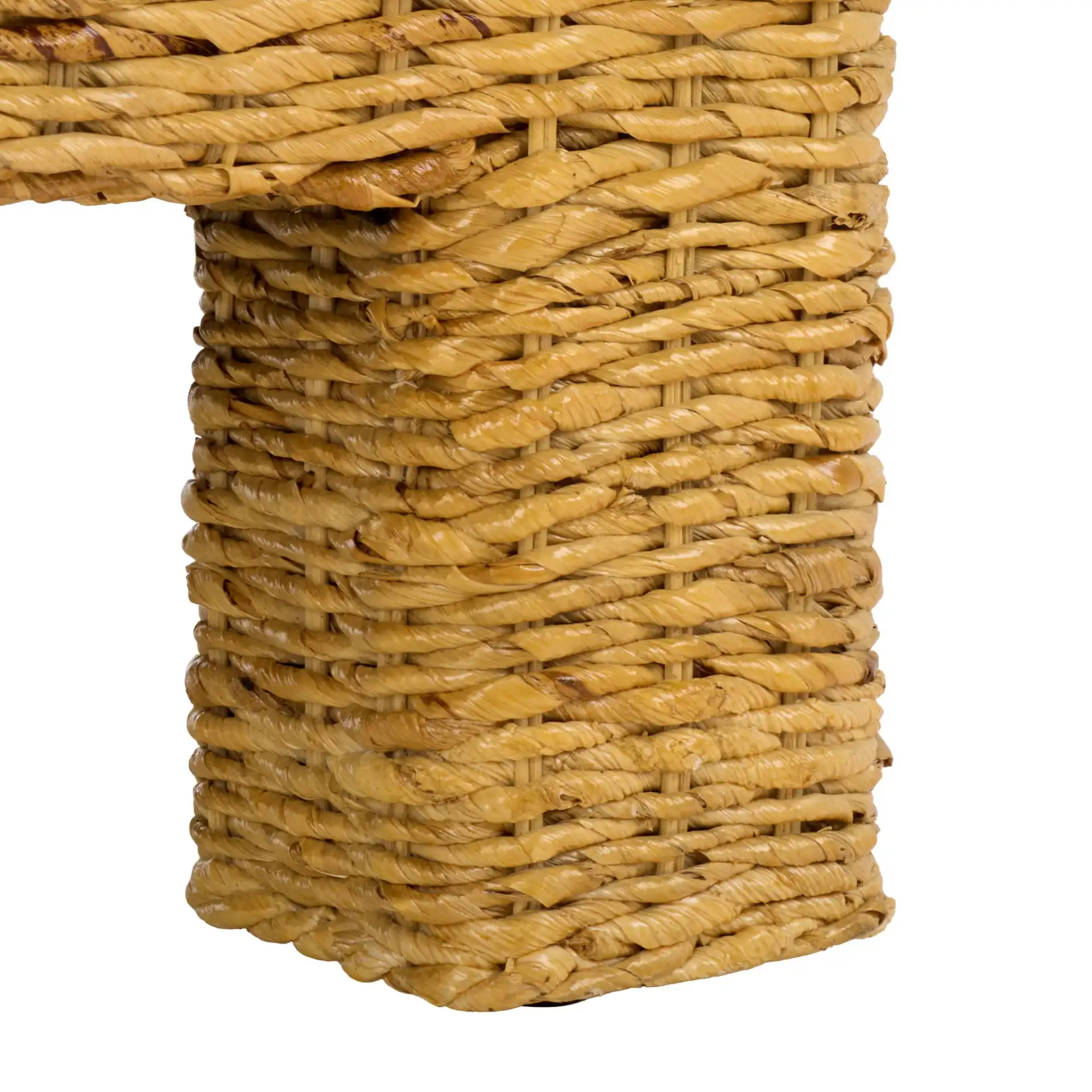 Donovan Abaca Square Coffee Table in Natural, detail view